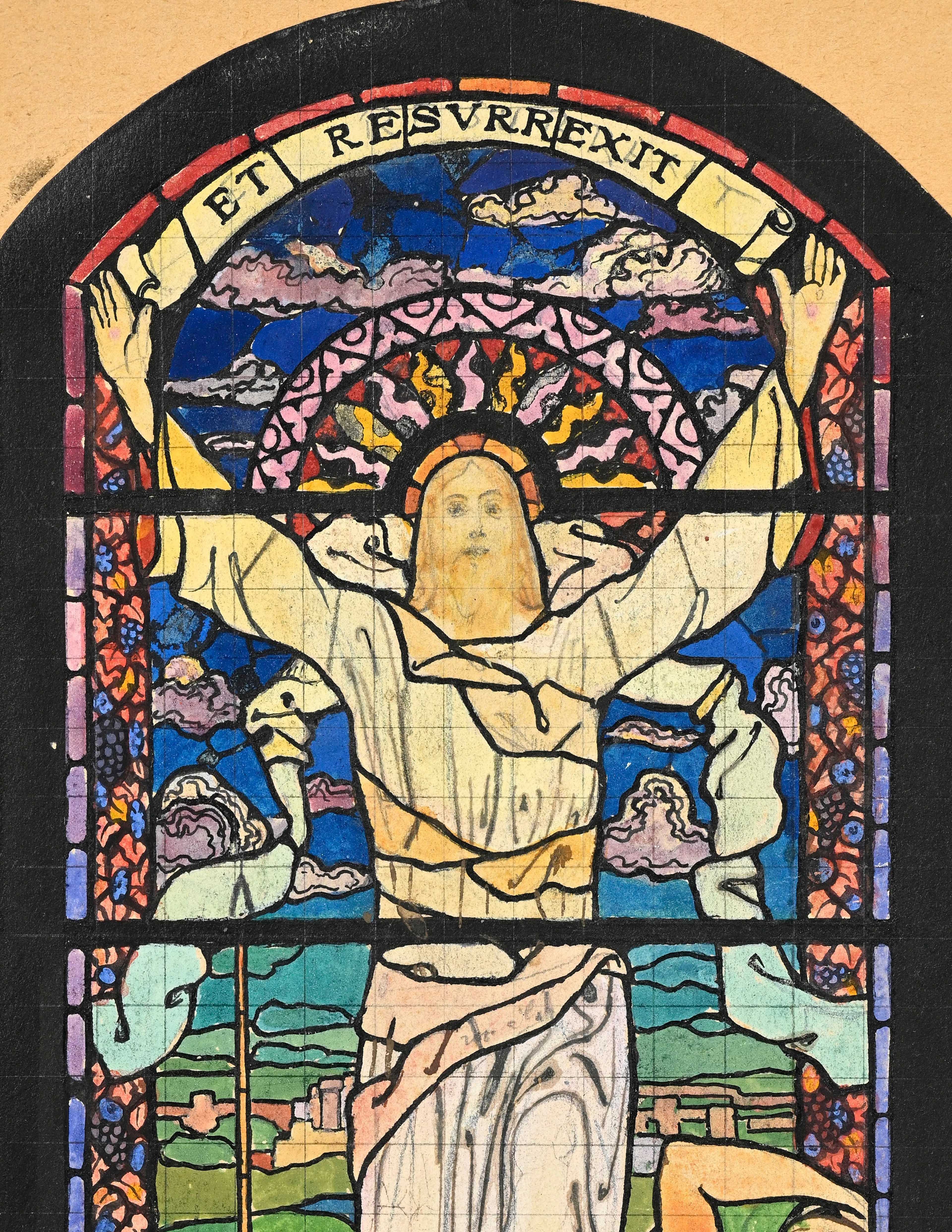 Louis Charles Rivier (1885-1963), "La Résurrection", 1917, aquarelle