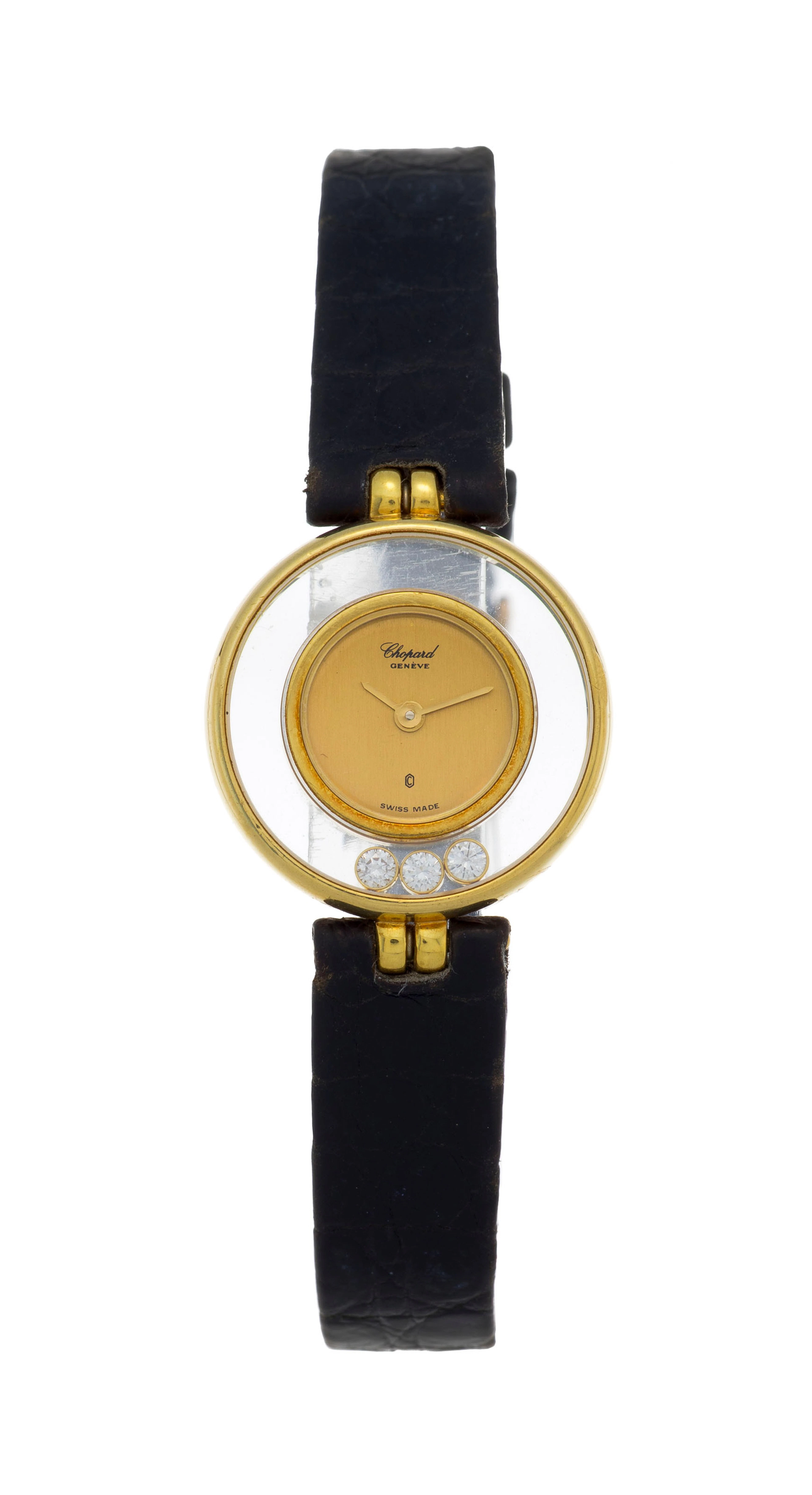 Chopard, Happy Diamond, réf. 4082, montre en or 750 ornée de 3 diamants