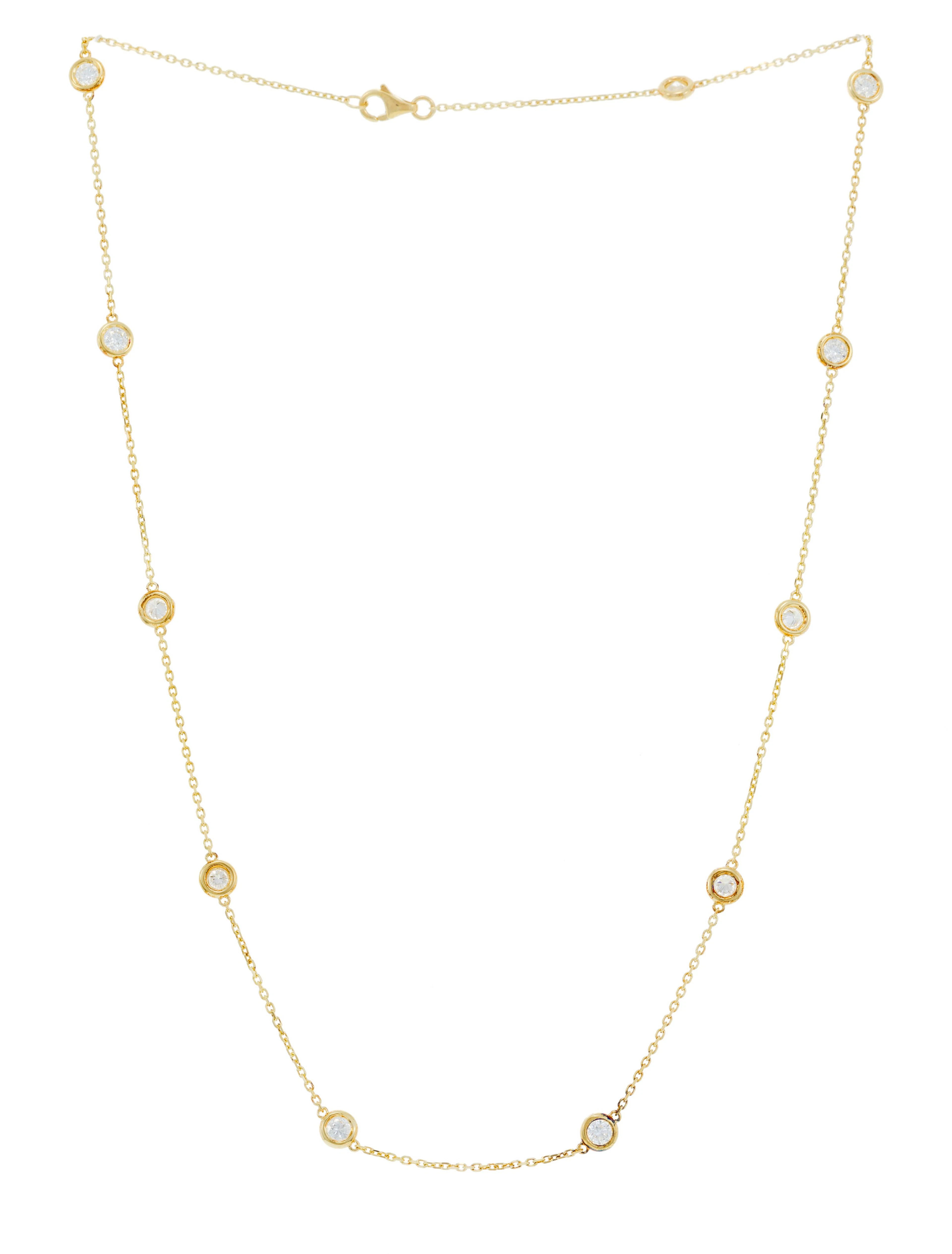 Collier or 750 à maille forçat serti lunette de 11 diamants taille