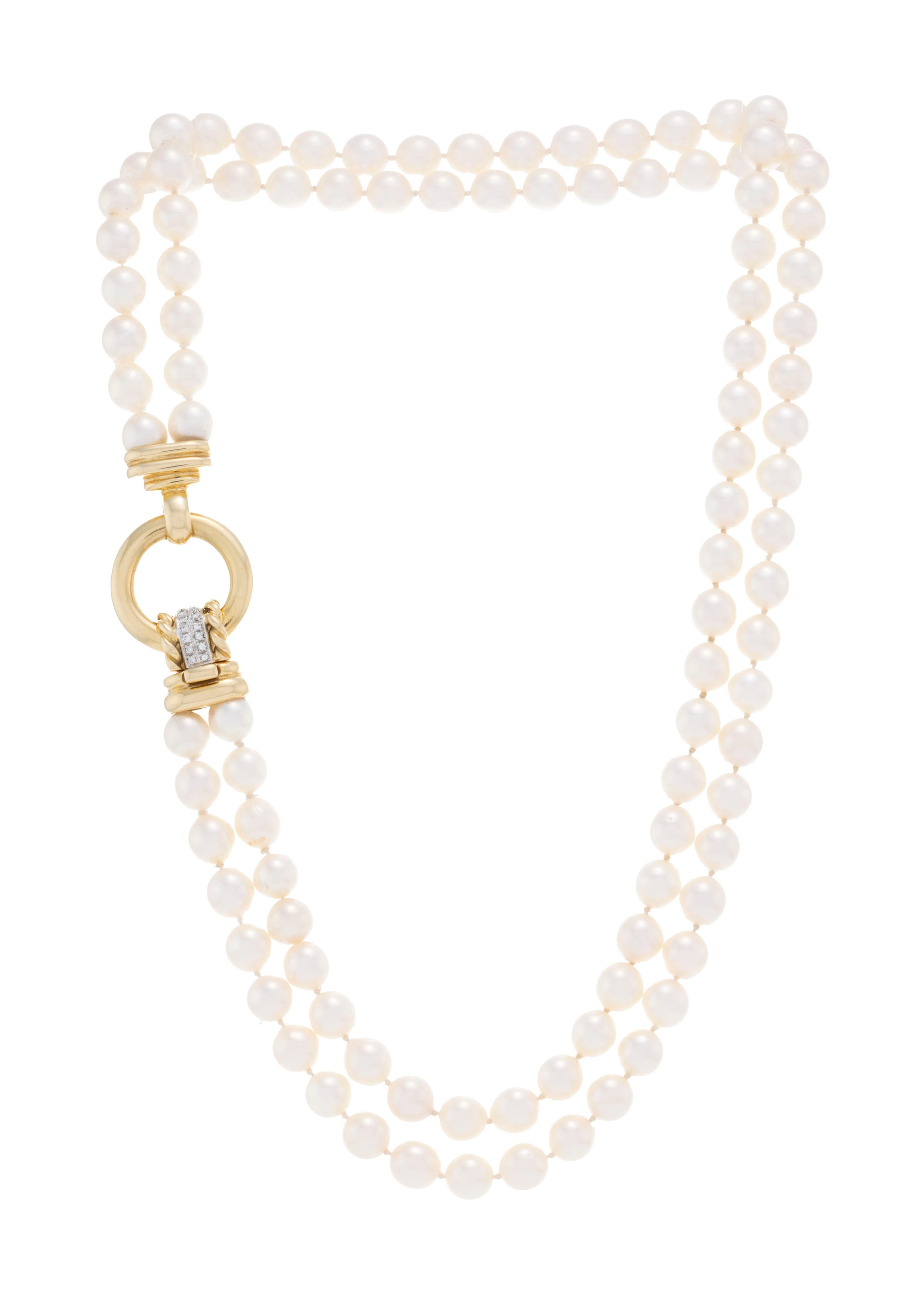 Bucherer, collier double rangs de perles Akoya blanches, fermoir 2