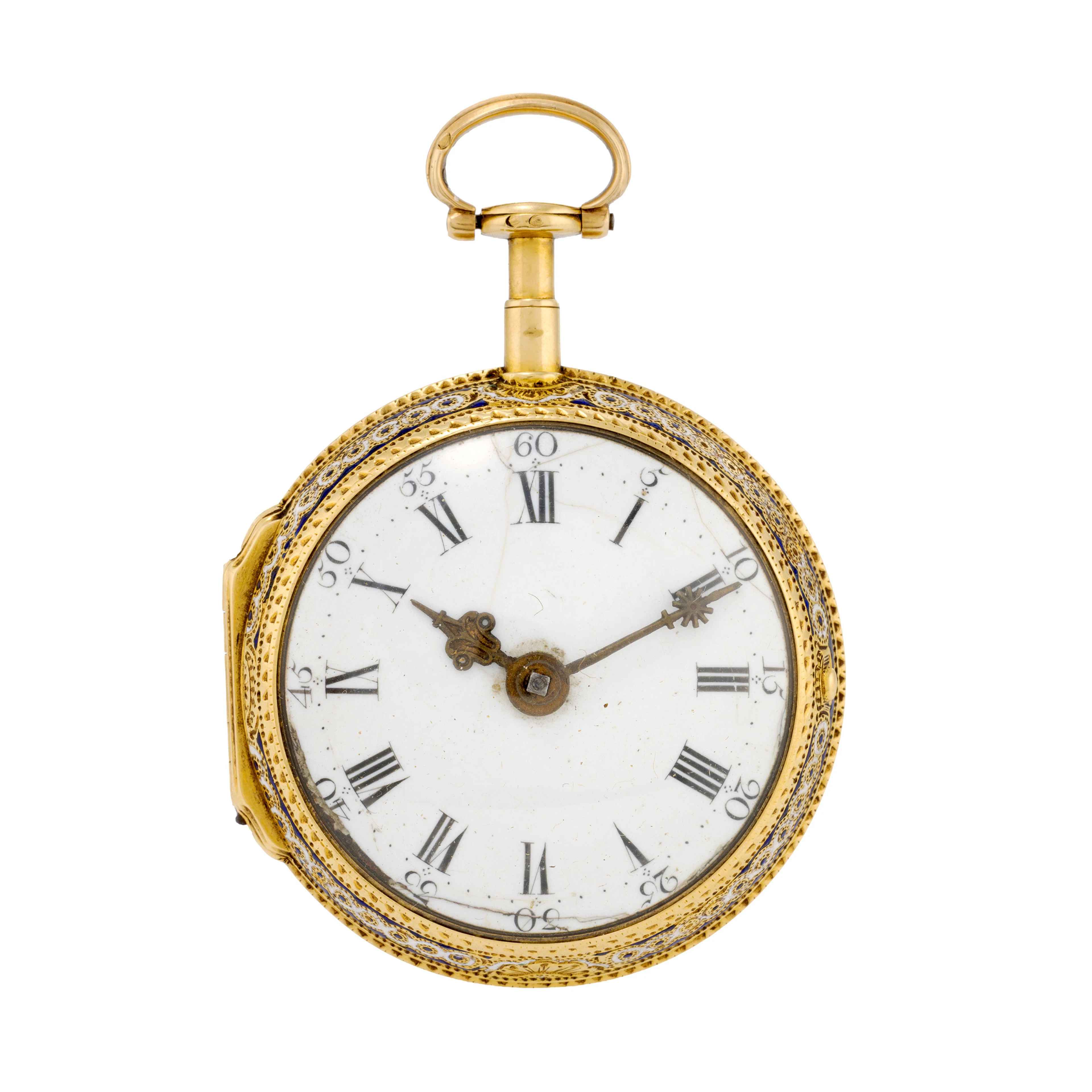 Jefferys & Jones London, montre de poche à coq en or 750 et émail