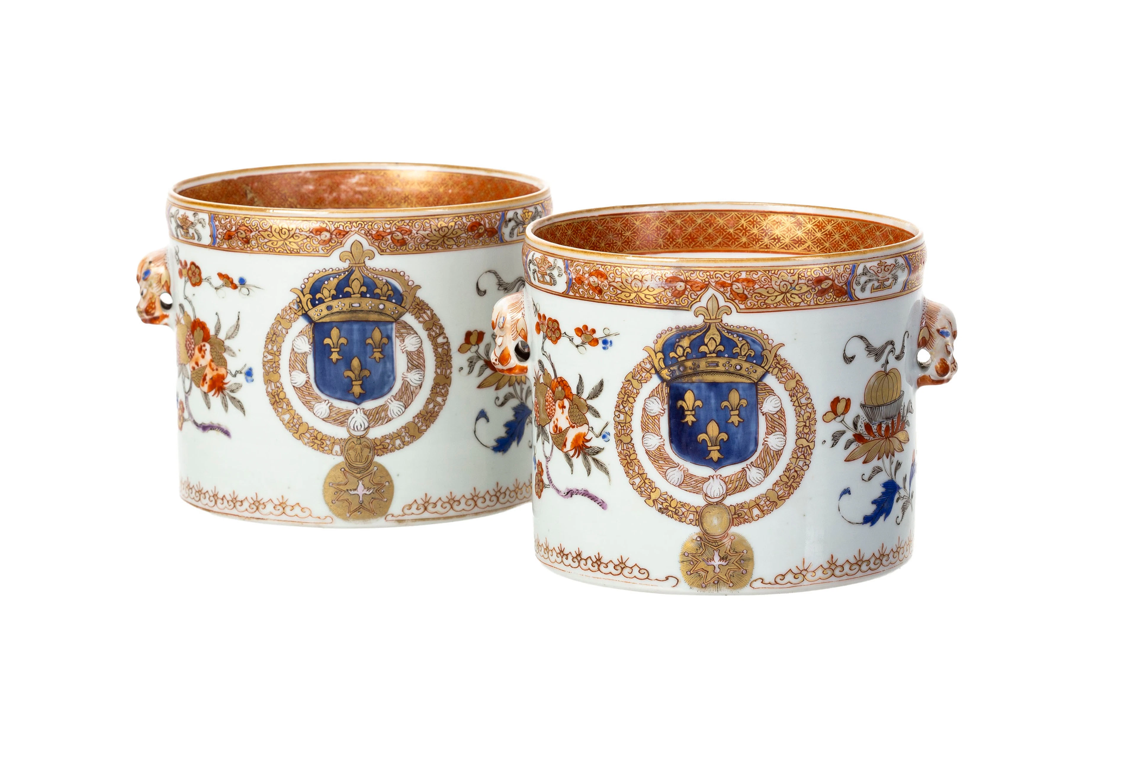 Paire de rafraîchissoirs en porcelaine Imari, Chine, ca 1730, ou France
