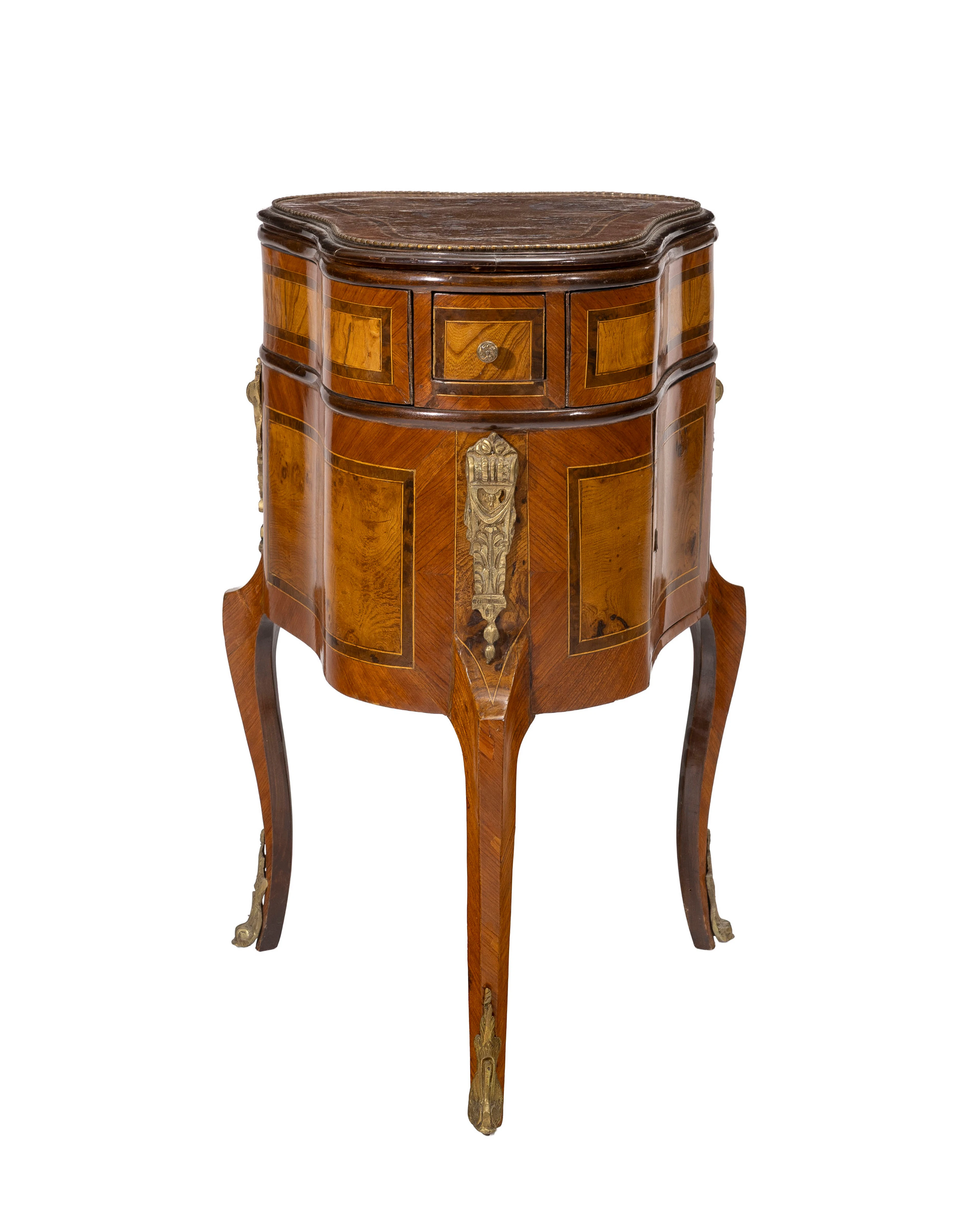 Table de toilette "cœur" de style Transition, XIXe s., en placage
