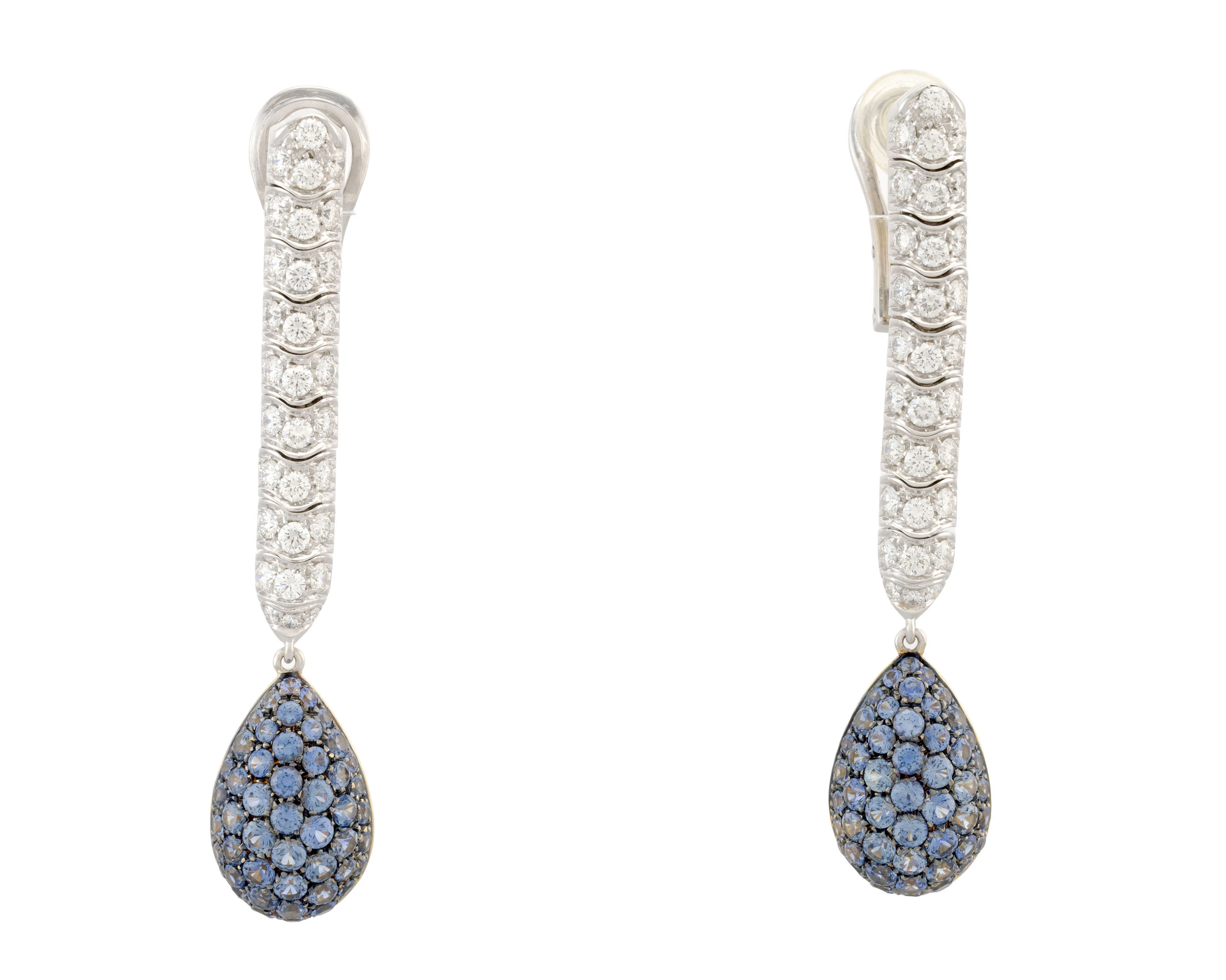 Vacheron Constantin, paire de pendants d'oreilles or, or gris et or