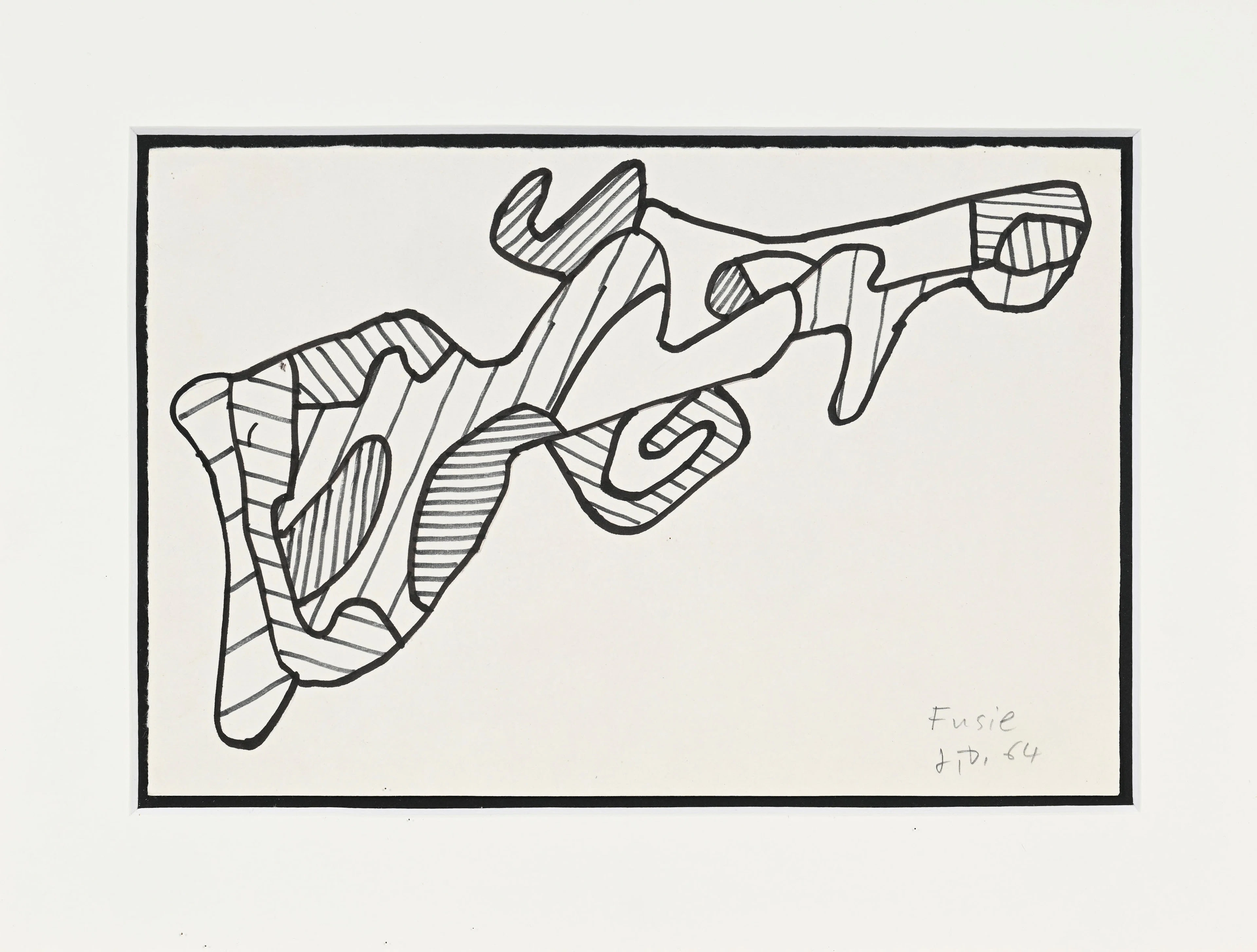 Jean Dubuffet (1901-1985), "Fusil II", 19 avril 1964, marker H. 37