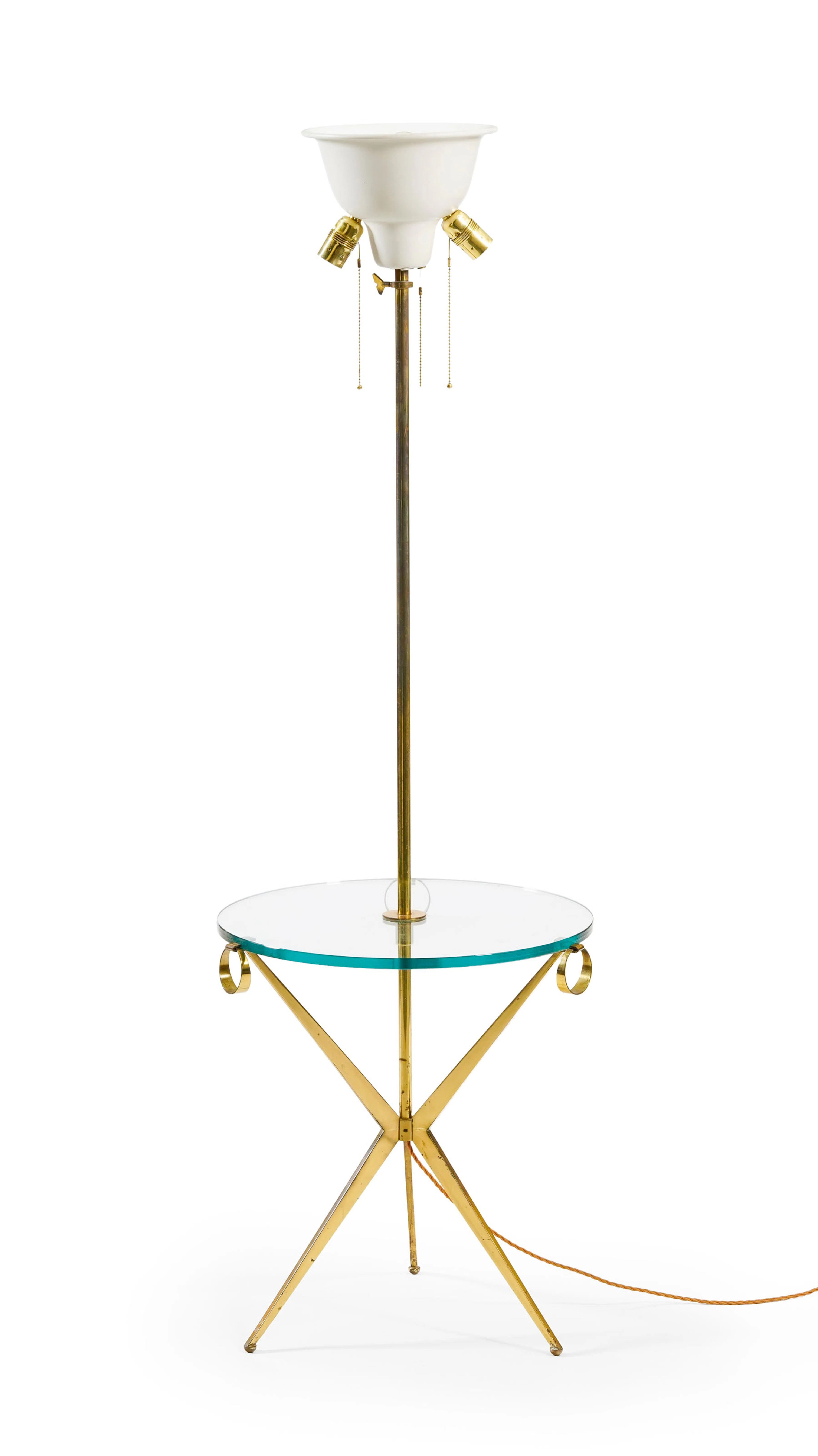 Lampadaire dans le goût de la maison Jansen, circa 1970, en laiton