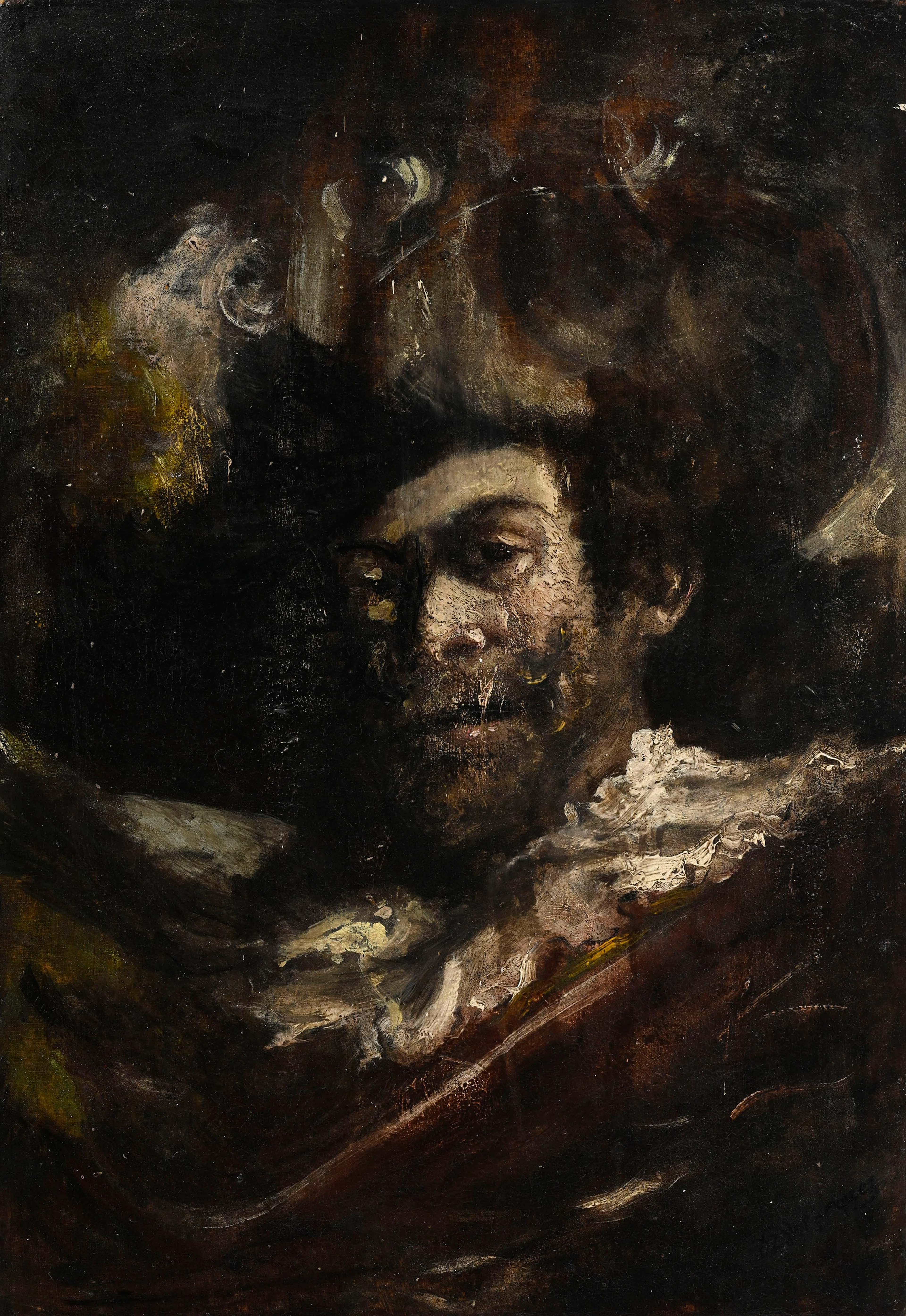 Rembrandt (1606-1669), dans le goût de, Etude de porte-étendard, XIXe