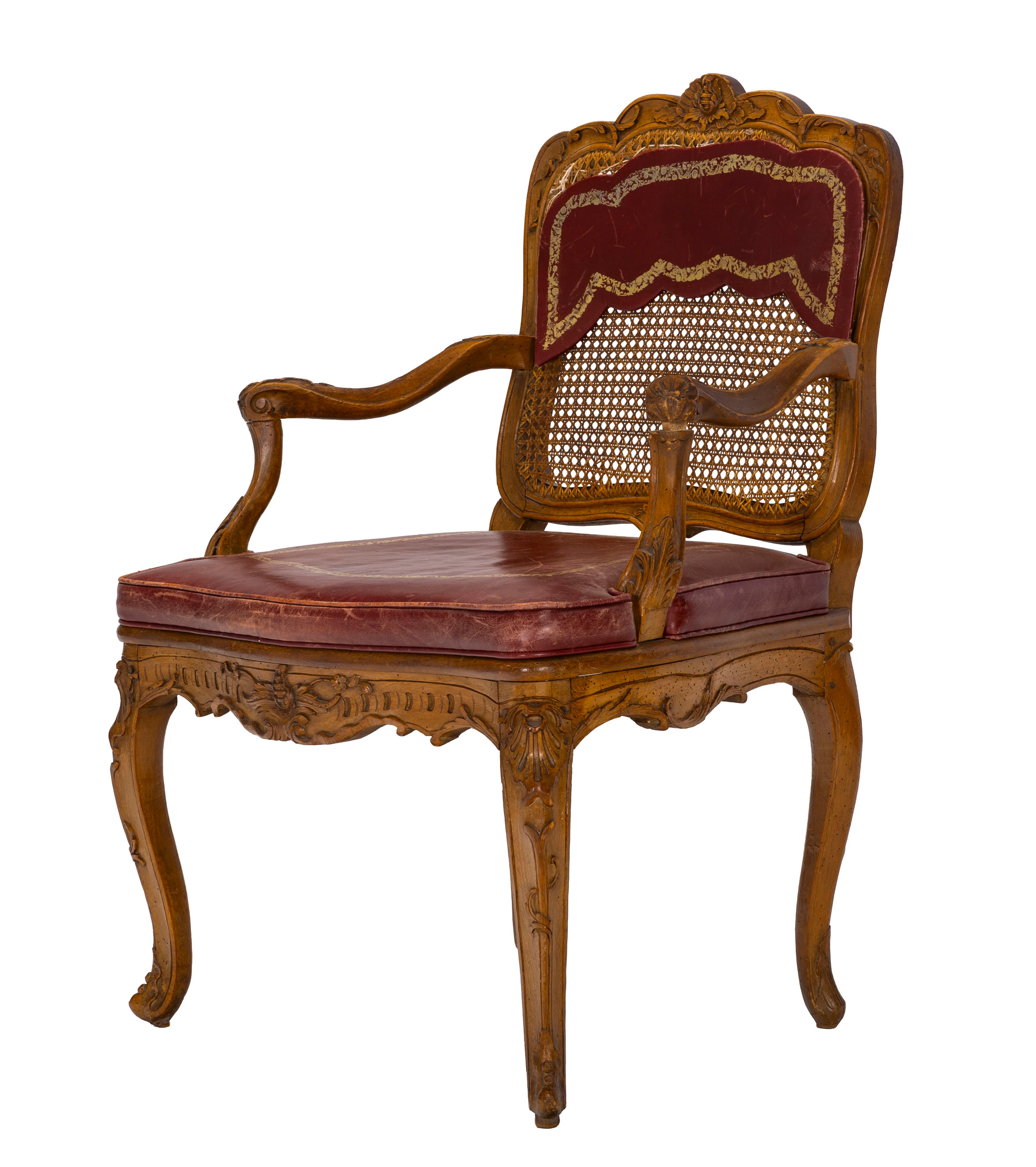 Fauteuil d'époque Régence estampillé L.CRESSON, en hêtre mouluré et