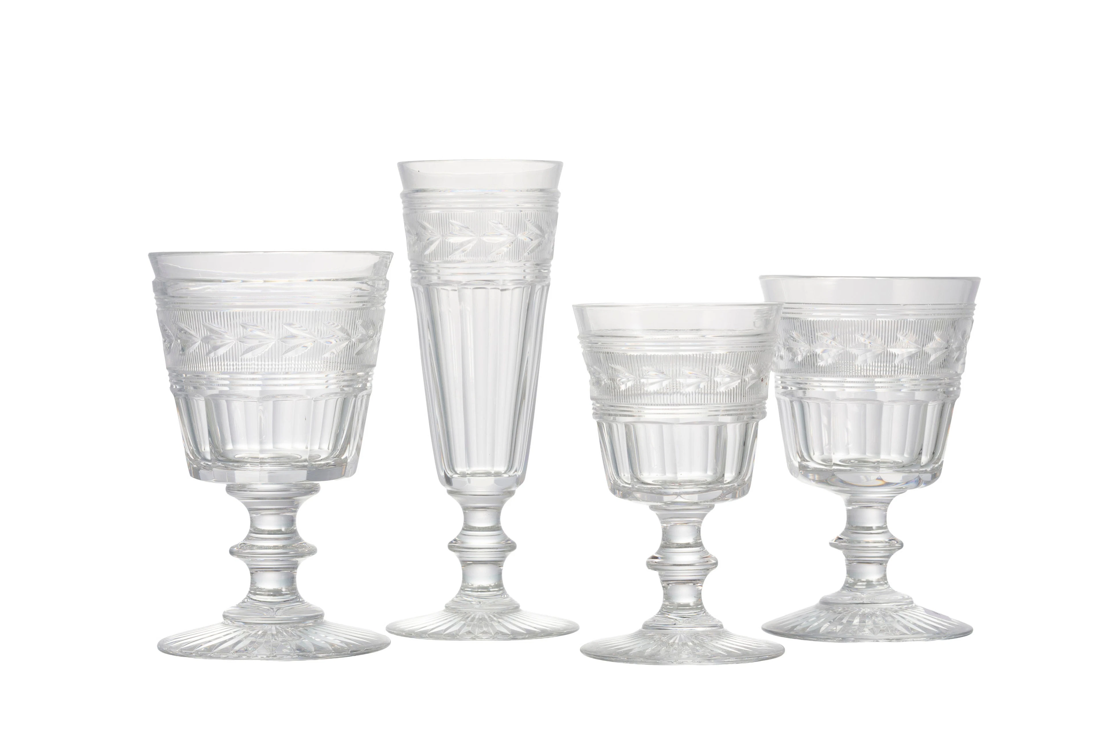 Baccarat. Service de verres en cristal, modèle Jonzac, comprenant
