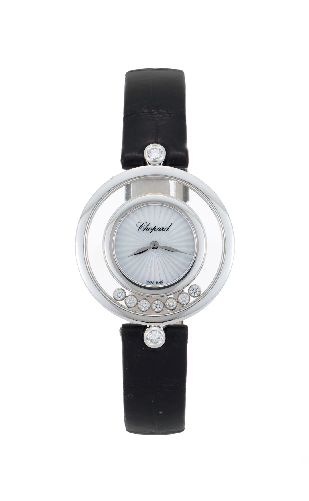 Chopard, Happy Diamonds, réf. 4596, montre en or gris 750 ornée d'un