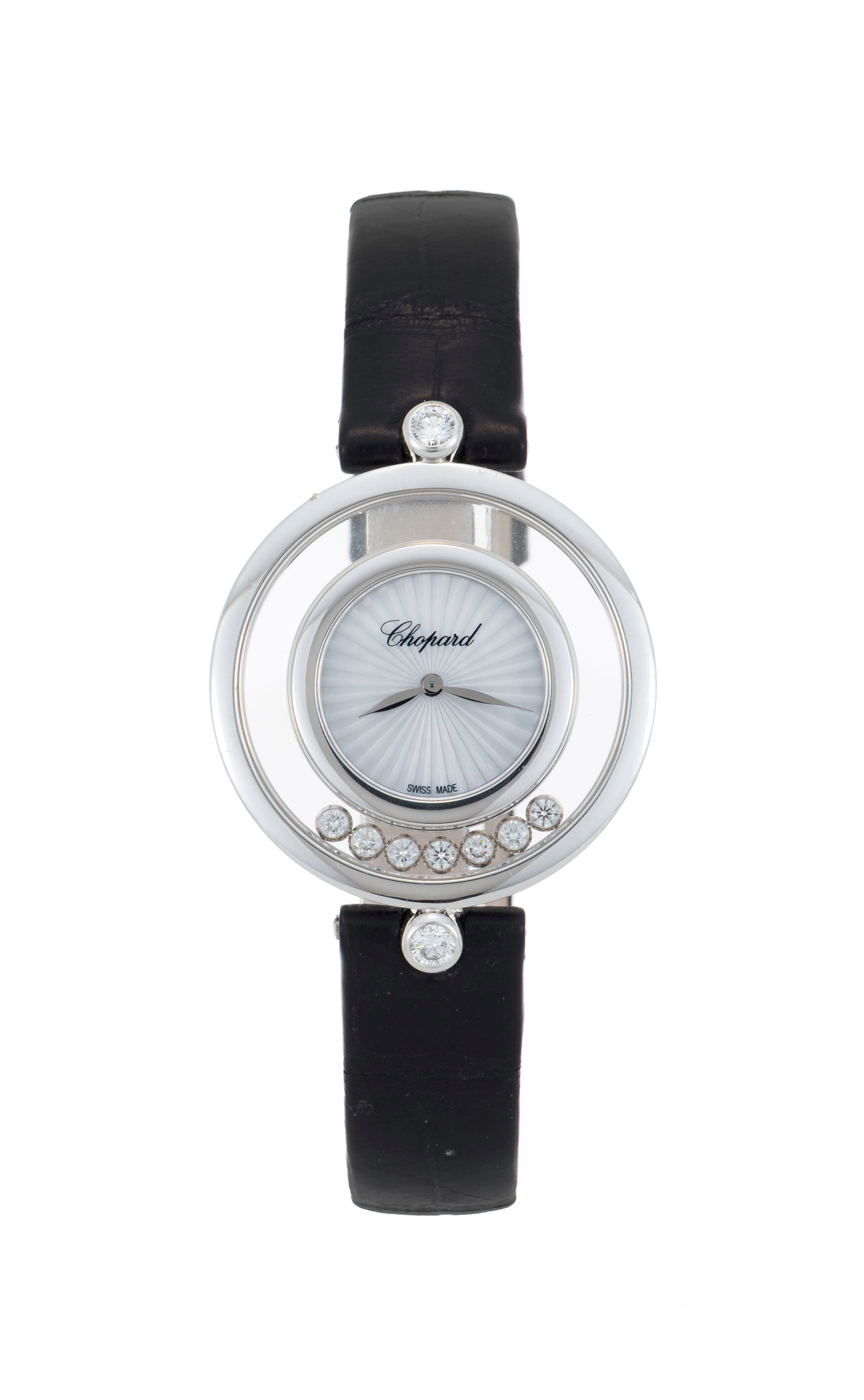 Chopard, Happy Diamonds, réf. 4596, montre en or gris 750 ornée d'un