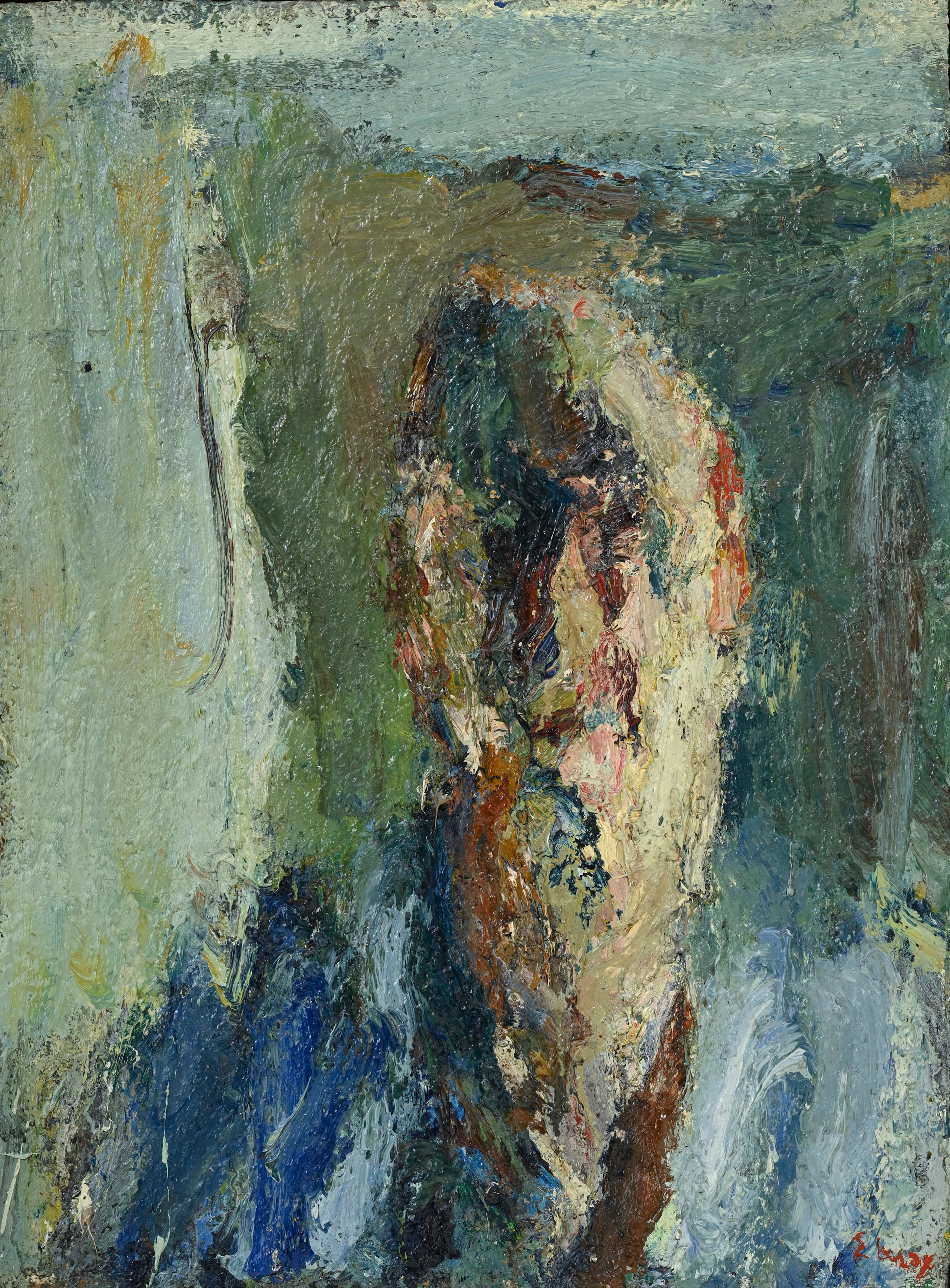 Eugène Leroy (1910-2000), Autoportrait, vers 1960, huile sur toile