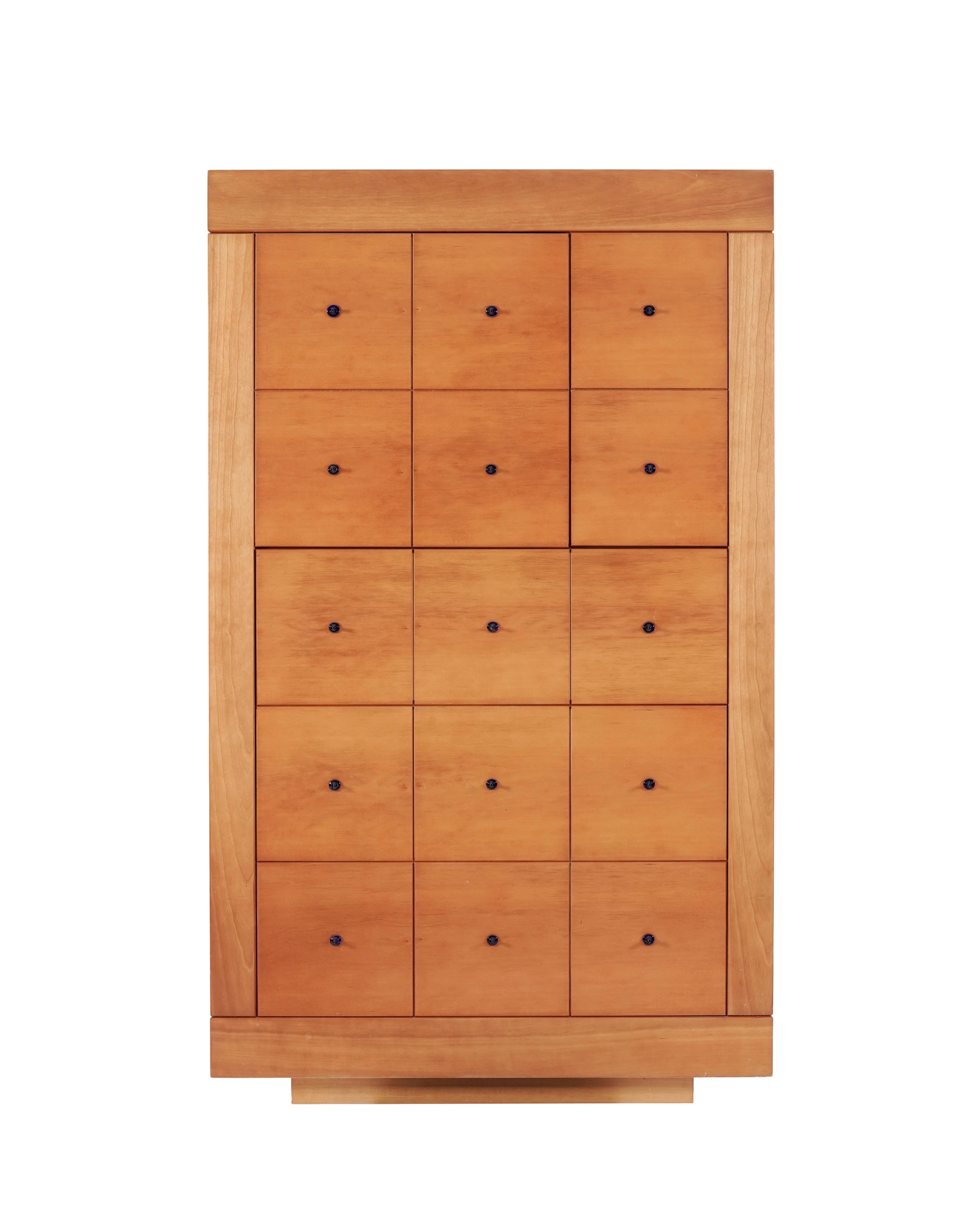 Meuble-bar, XXIe s., en placage de bois fruitier, ouvrant par deux