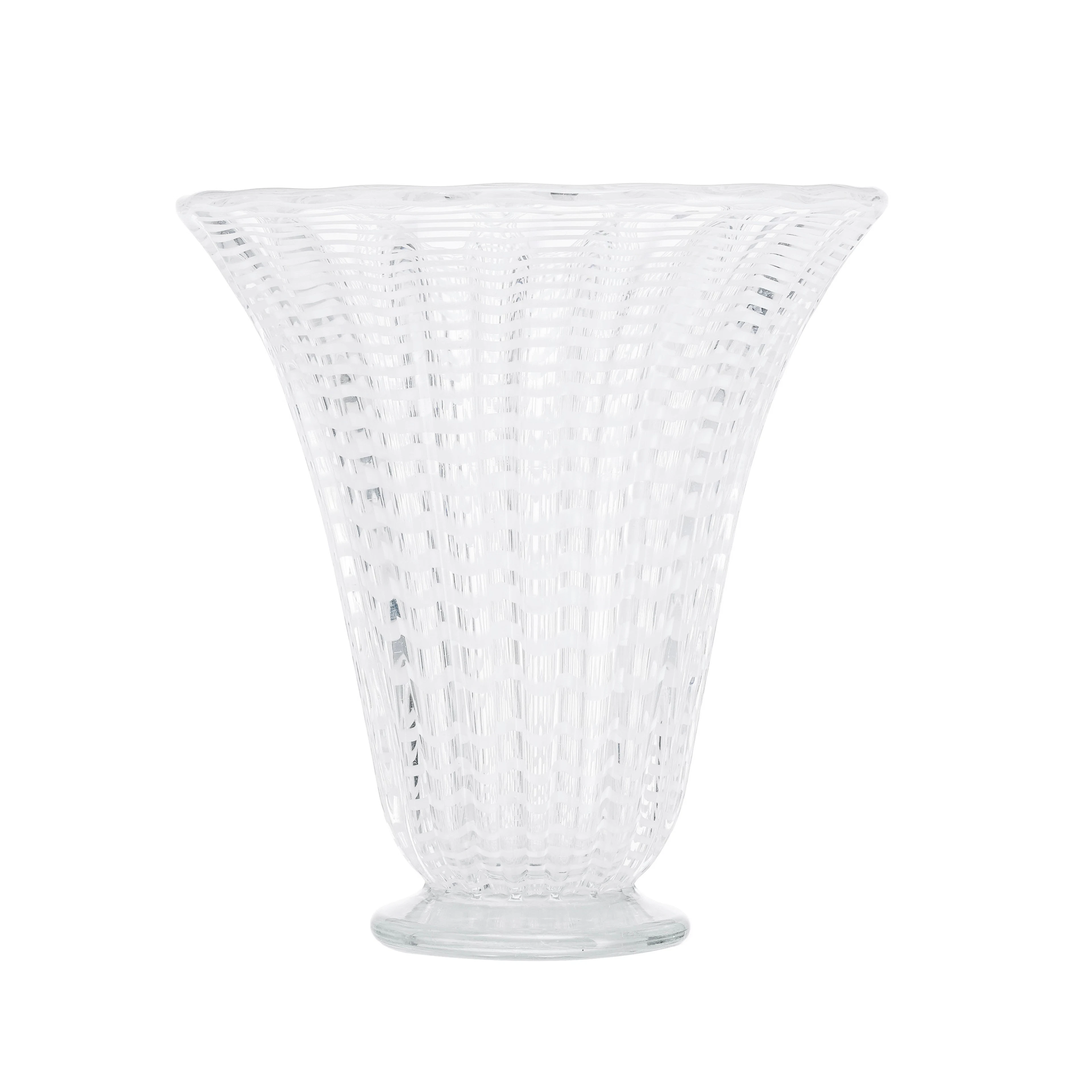 Vase à col évasé en verre de Murano, Barovier & Toso, XXe s., à décor