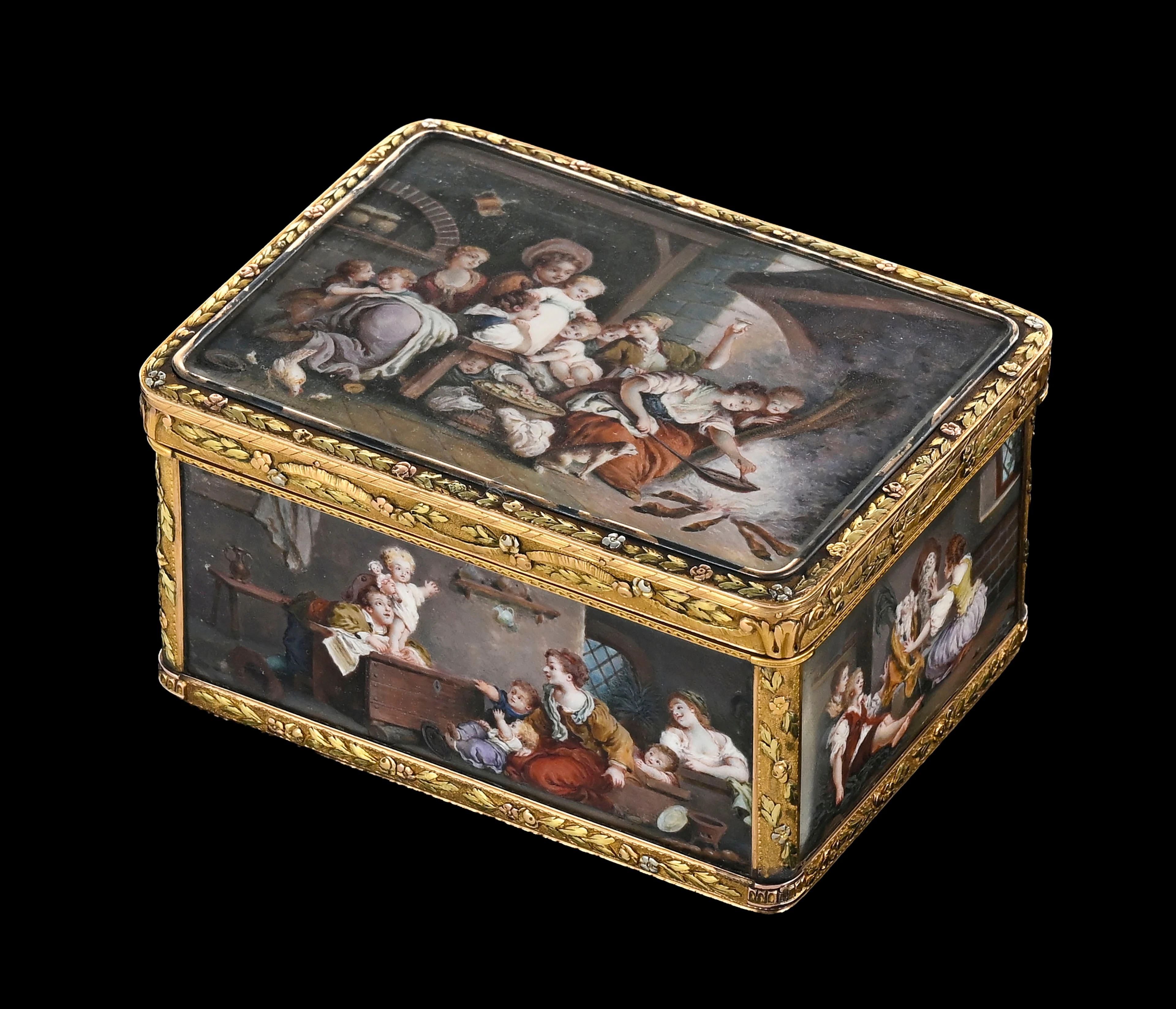 Boîte à miniatures à trois ors 750, probablement Hanau, fin XVIIIe