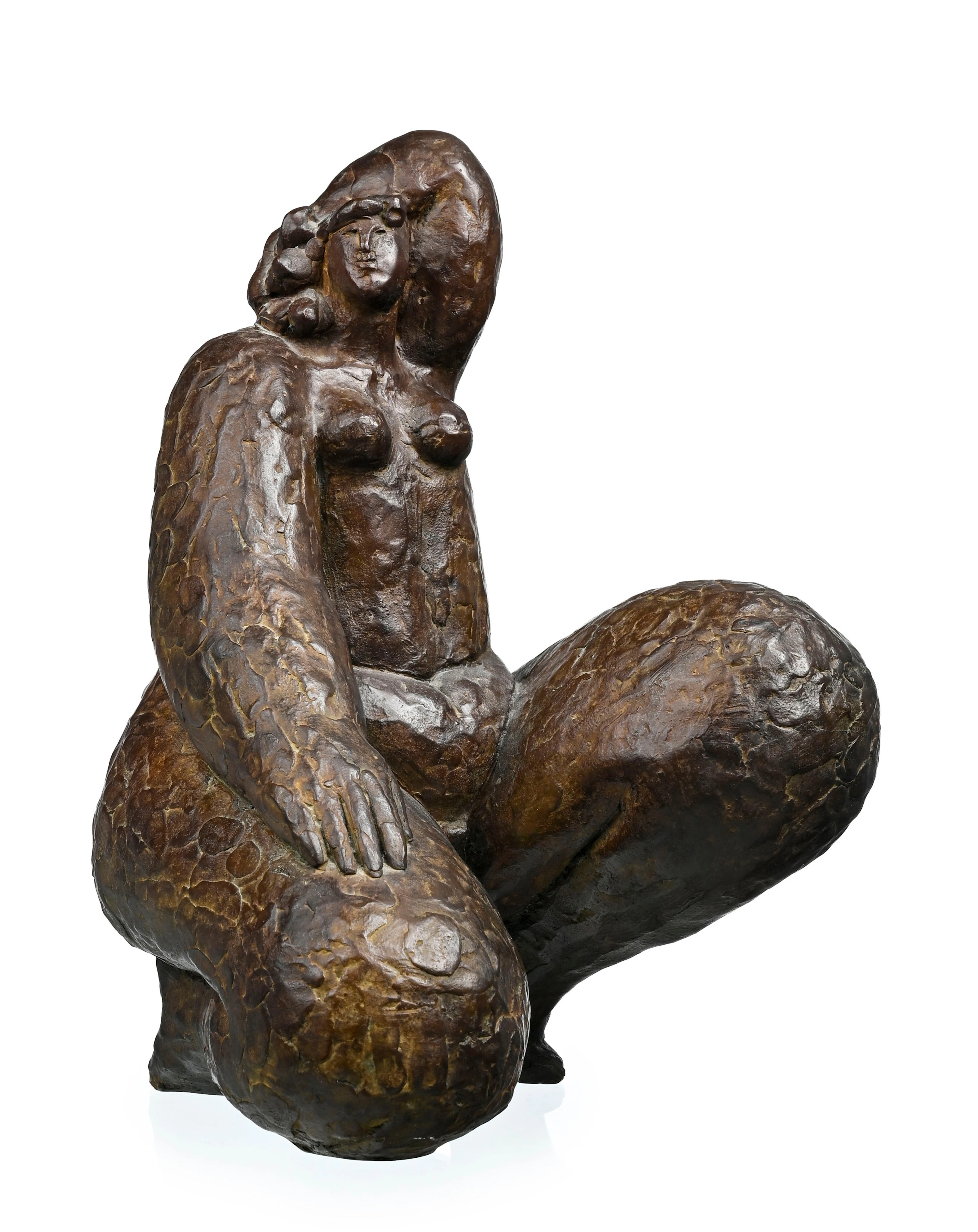 Franco Mauro Franchi (1951), Femme nue agenouillée, sculpture en bronze