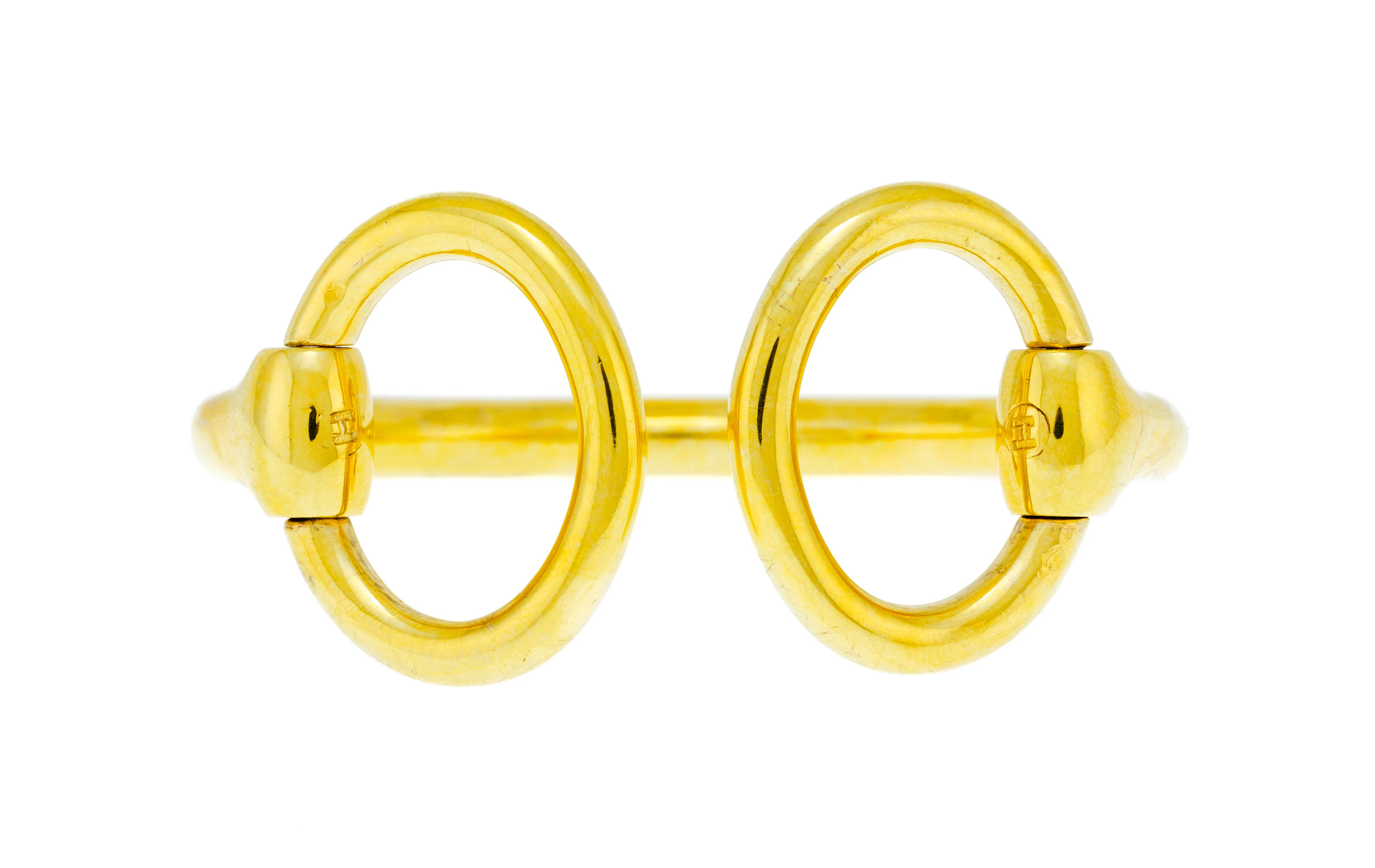 Hermès, bracelet étriers en vermeil, signé, circ. 16 cm
