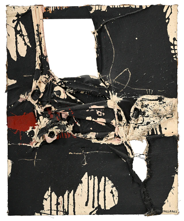 Manolo Millares (1926-1972), "Cuadro (1)", 1960, technique mixte sur
