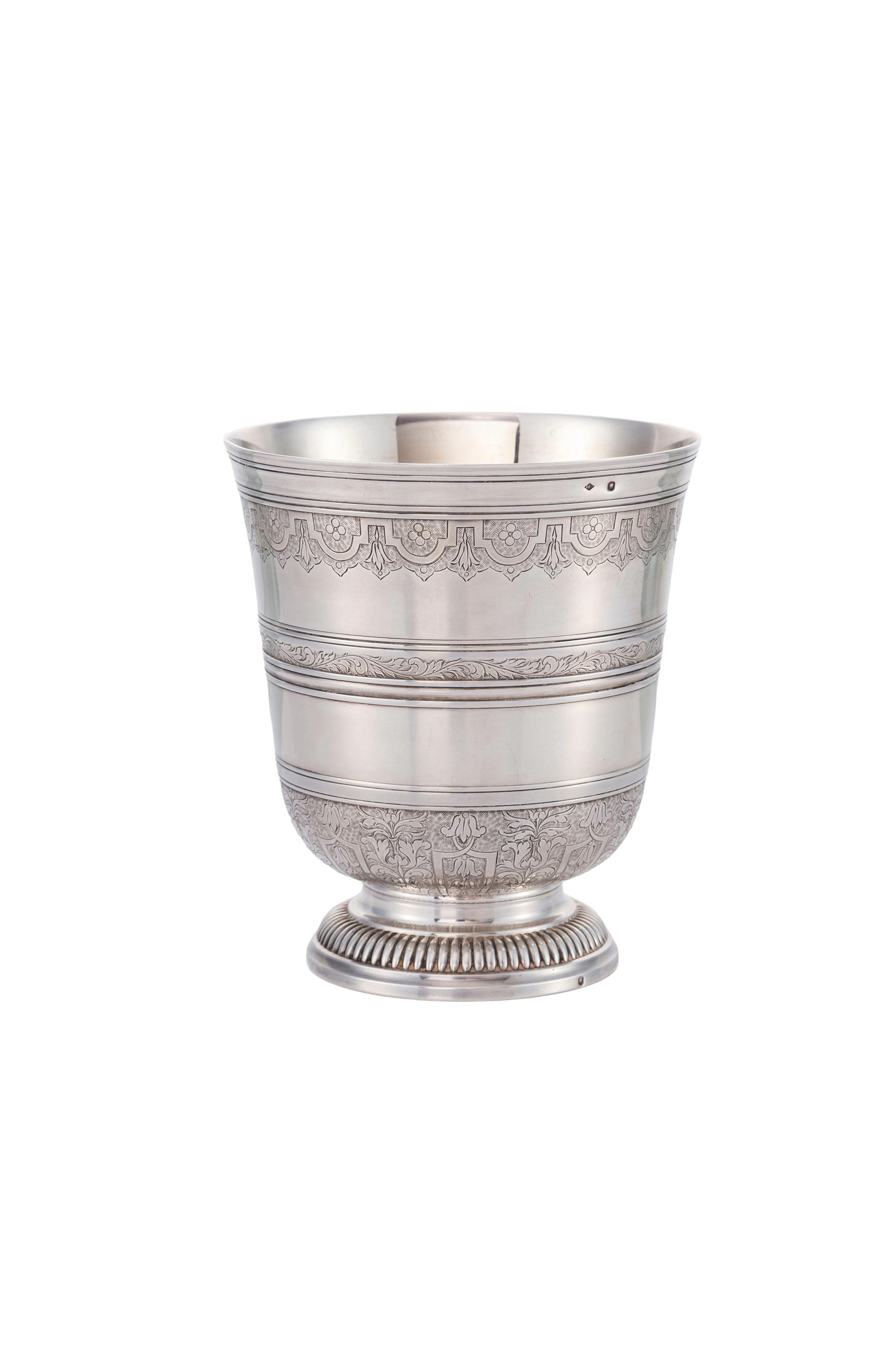Puiforcat. Grande timbale tulipe en argent Minerve 1er titre, Paris