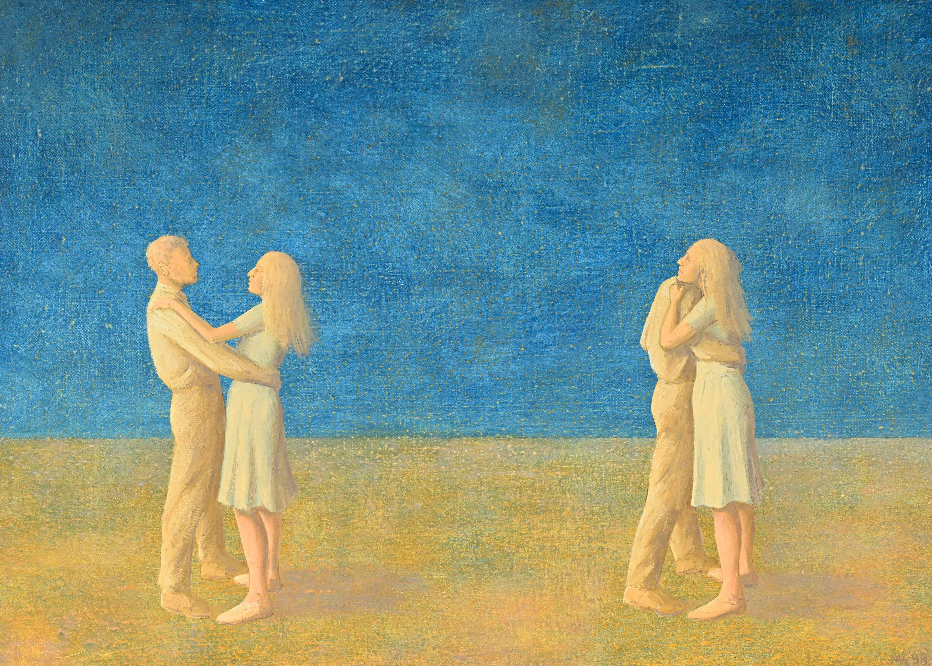 Mikolaj Kasprzyk (1953), "Taniec", 1998, huile sur toile, monogrammée