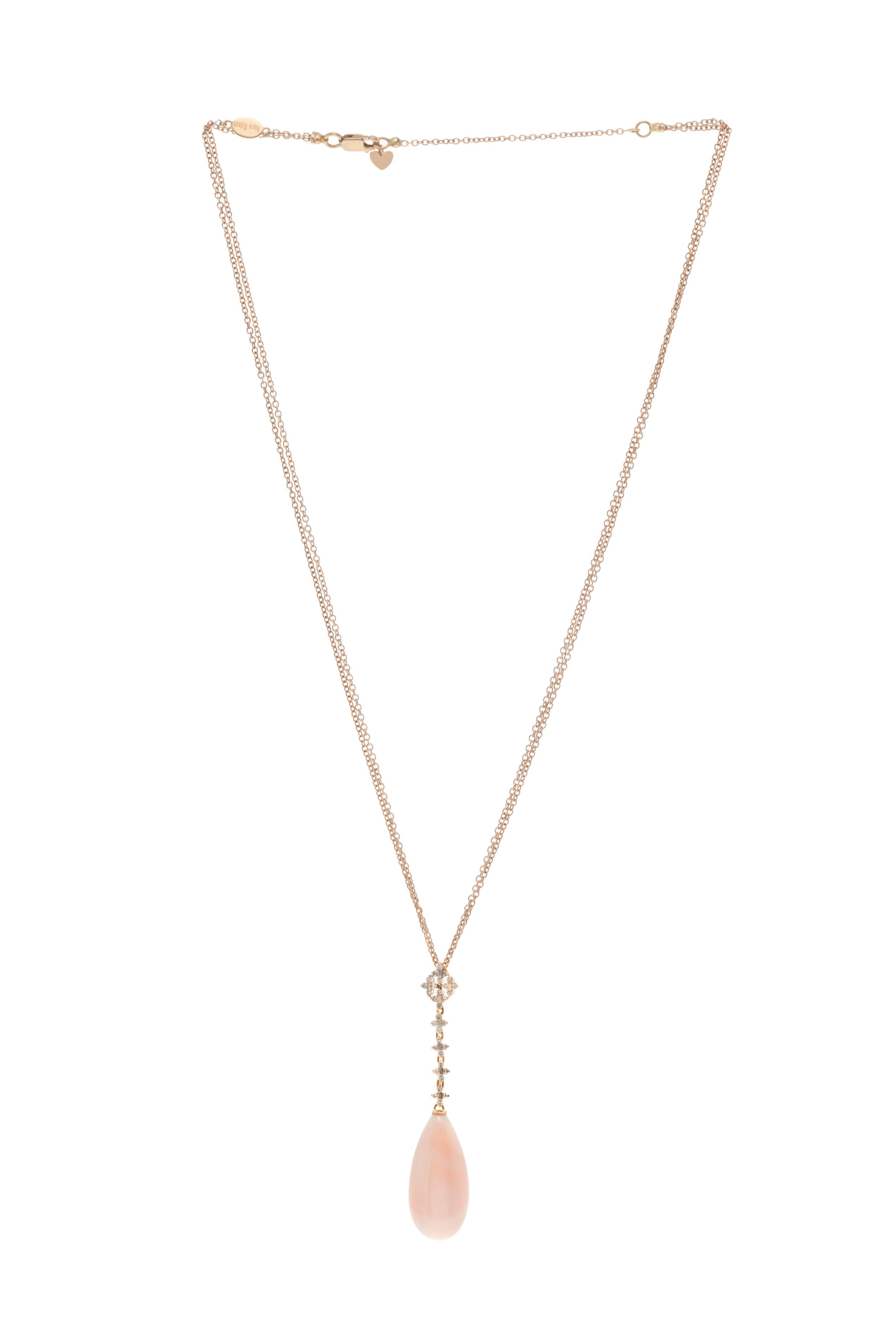 Piero Milano, collier or rose 750, double chaines à maille forçat