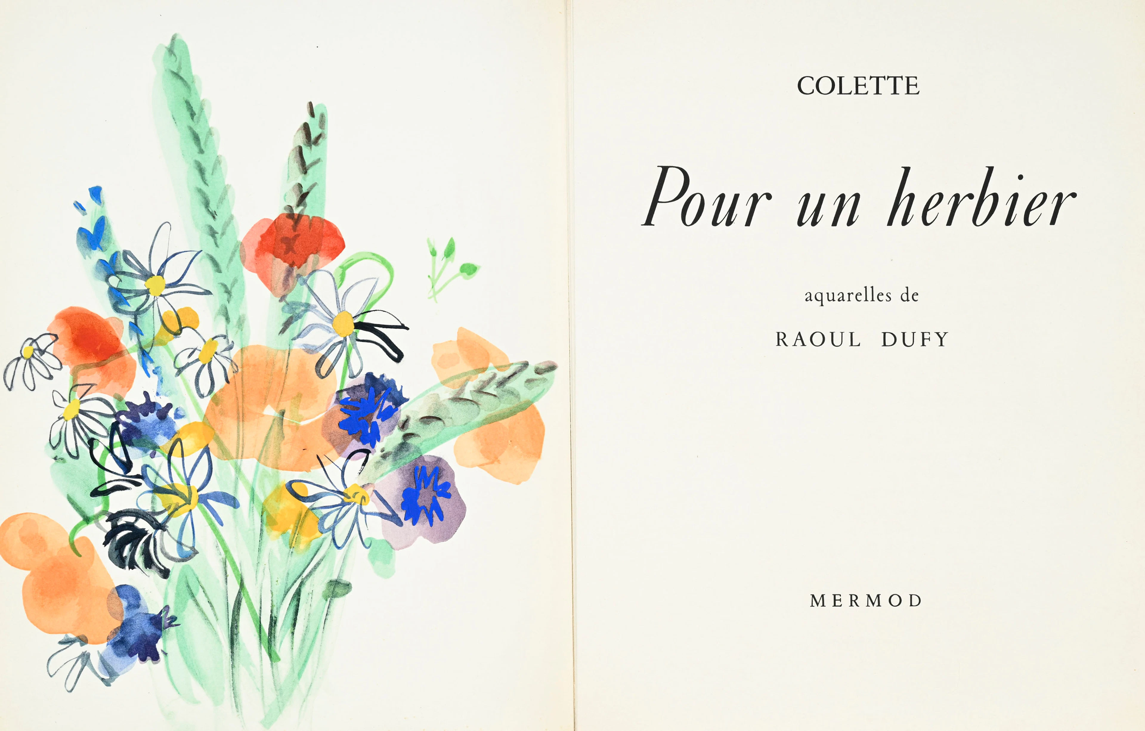 [DUFY (Raoul)] - COLETTE. Pour un herbier. Lausanne, Mermod, 1951.