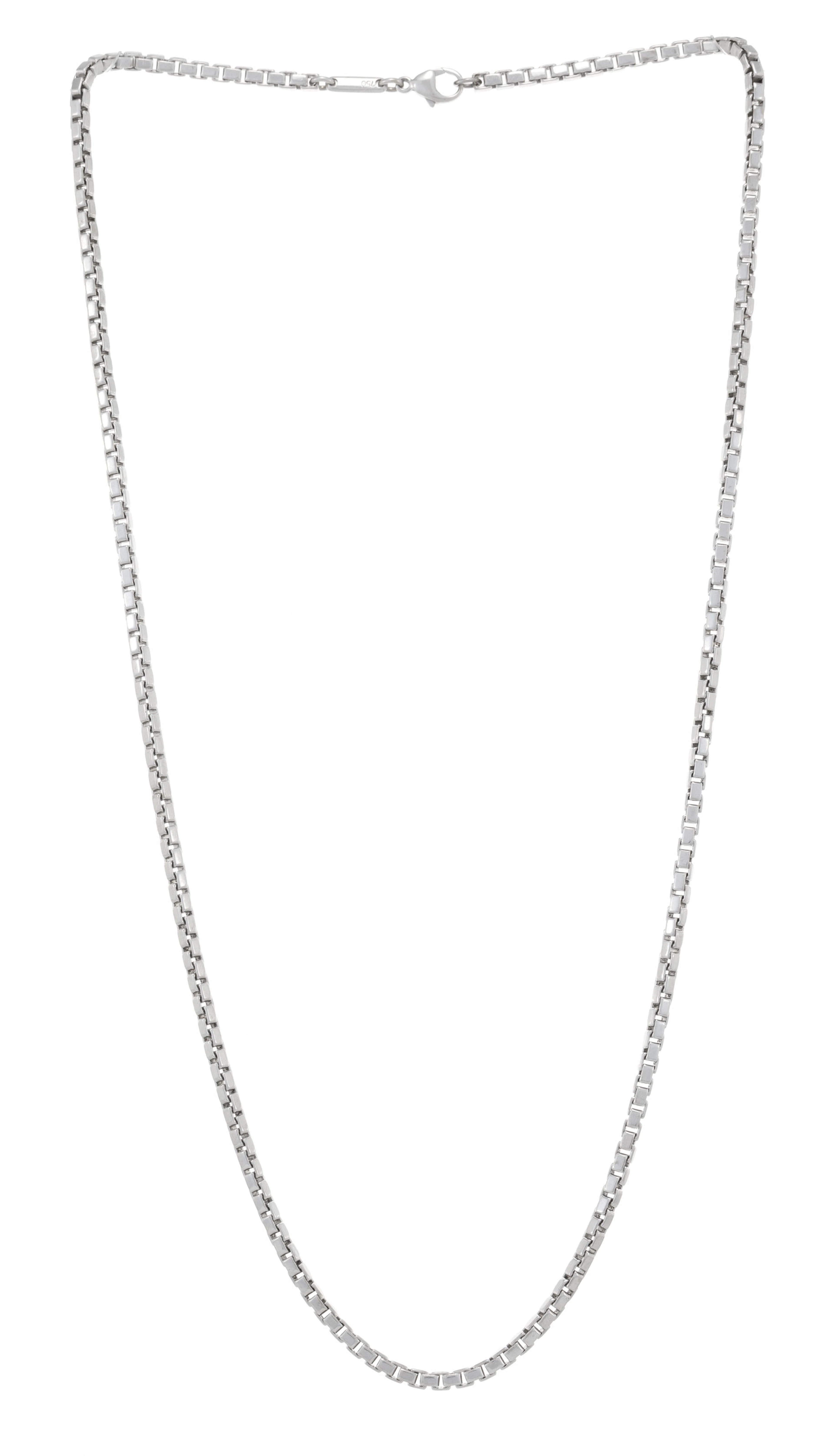 Chopard, collier or gris 750 à maille vénitienne, signé, long. 57.5 cm, 47g