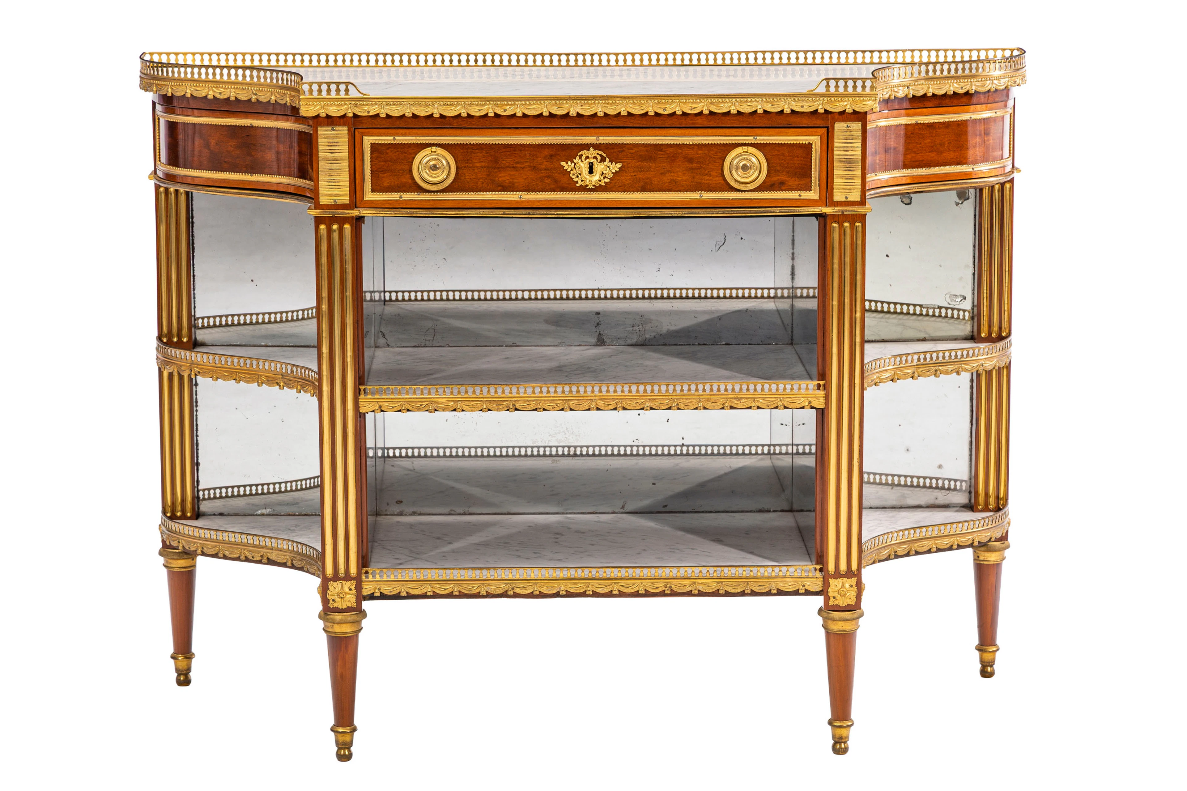 Desserte d'époque Louis XVI estampillée P.GARNIER, en placage d'acajou