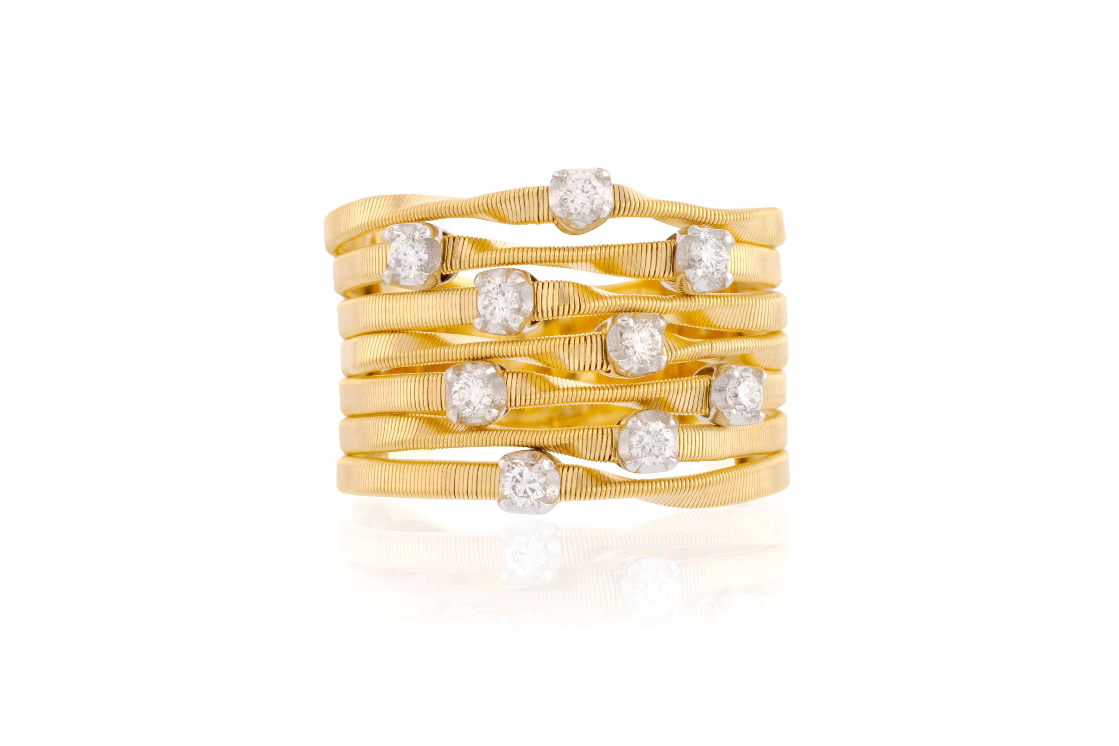 Marco Bicego, bague or 750 composée de bandeaux torsadés surmontés