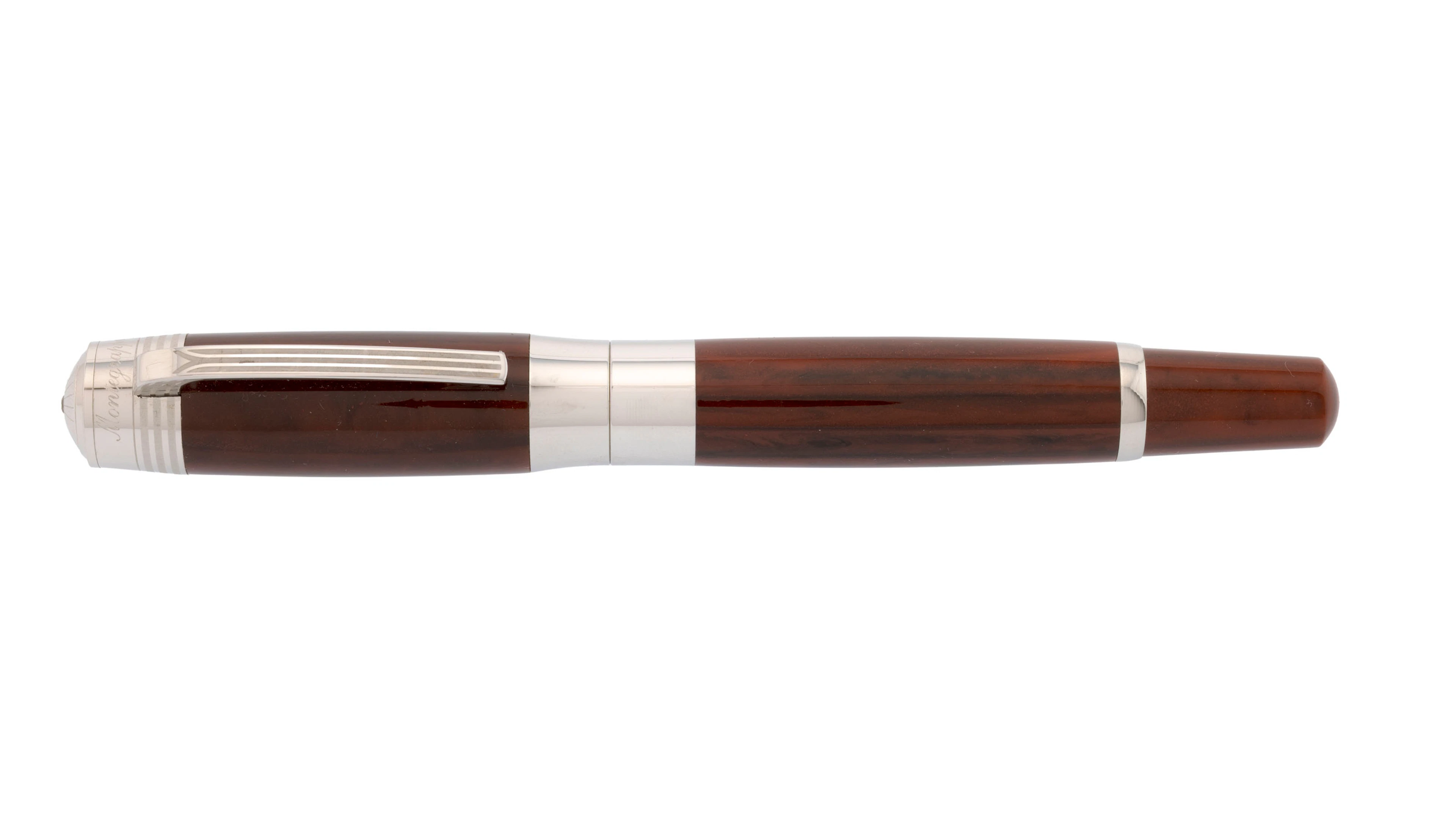 Montegrappa, Ed. Limitée 0283/3000, stylo bille en métal argenté et