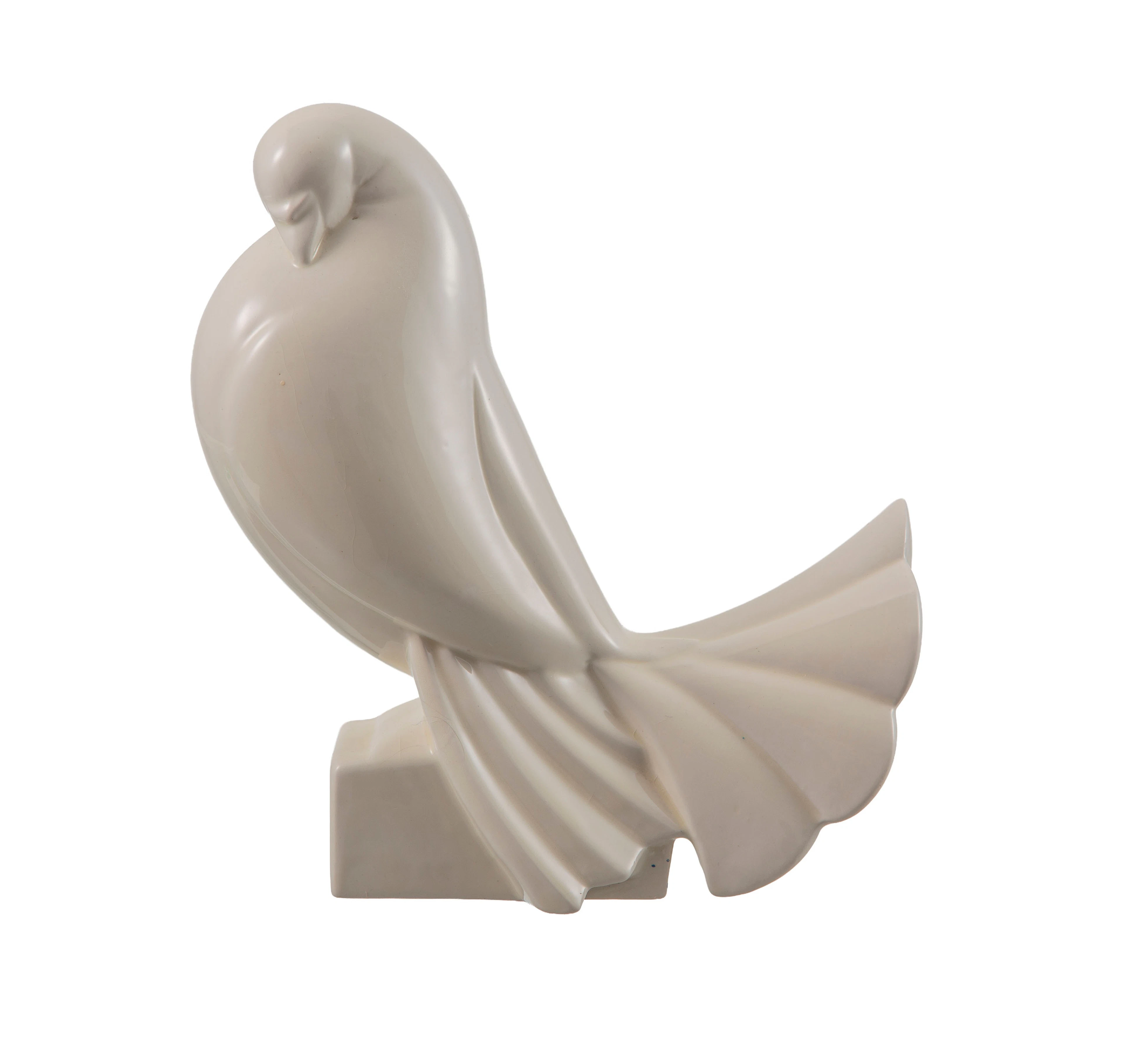 Jean & Jacques ADNET (1900-1995 ; 1900-1984). Pigeon en faïence Art