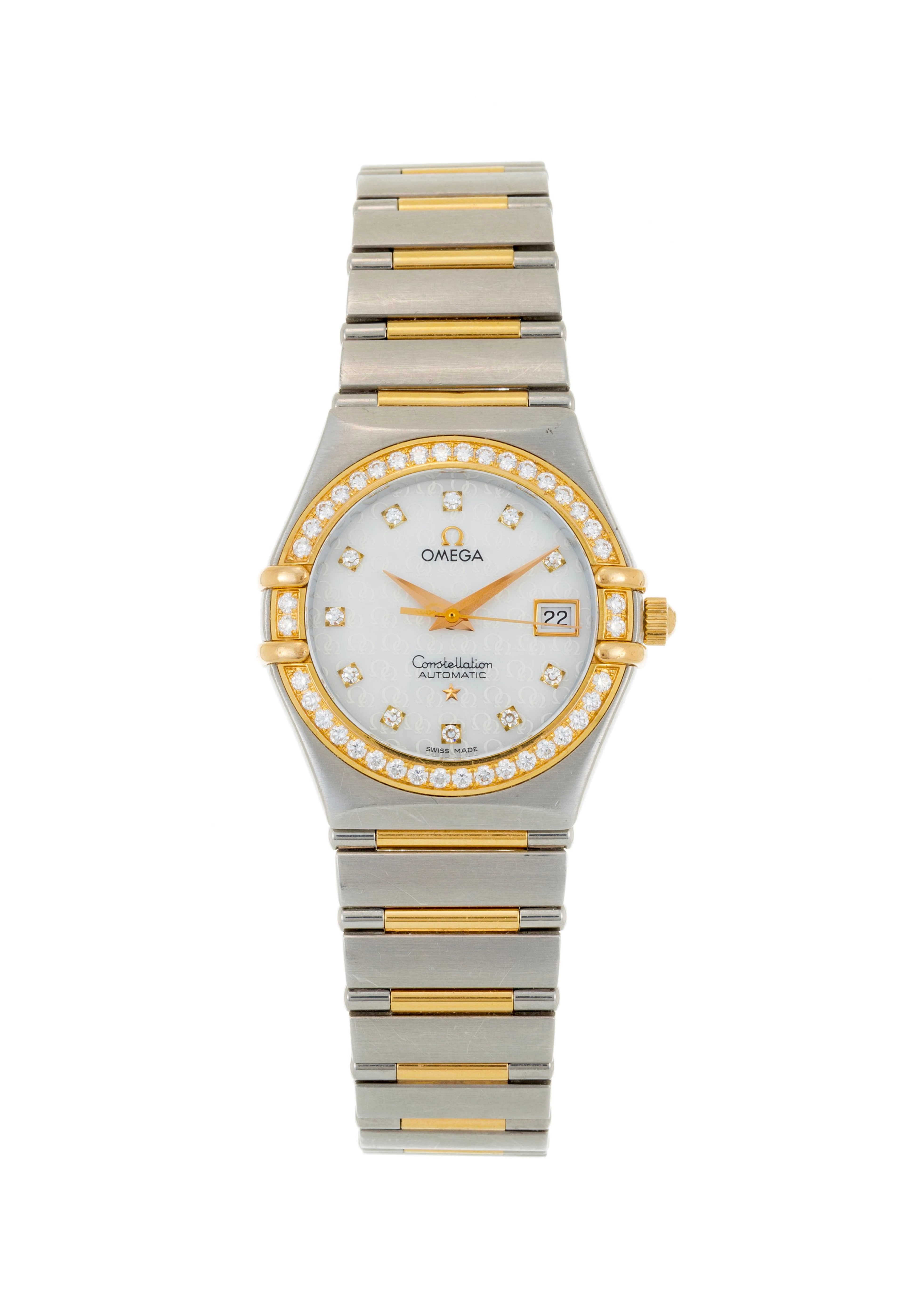 Omega, Constellation 50 Years, montre-bracelet acier et or sertie