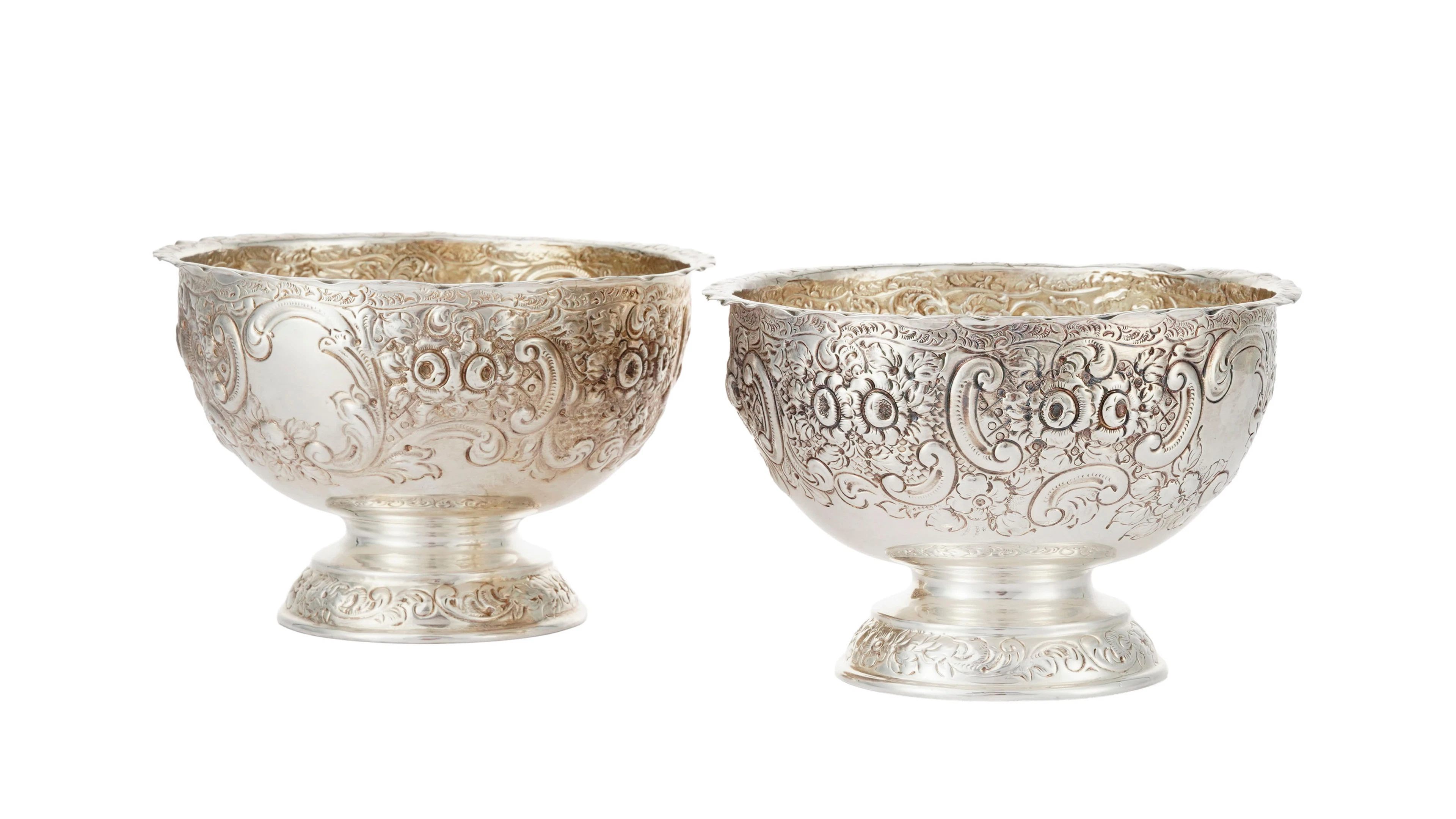 Paire de coupes sur talon d'époque Victorienne en argent, Londres
