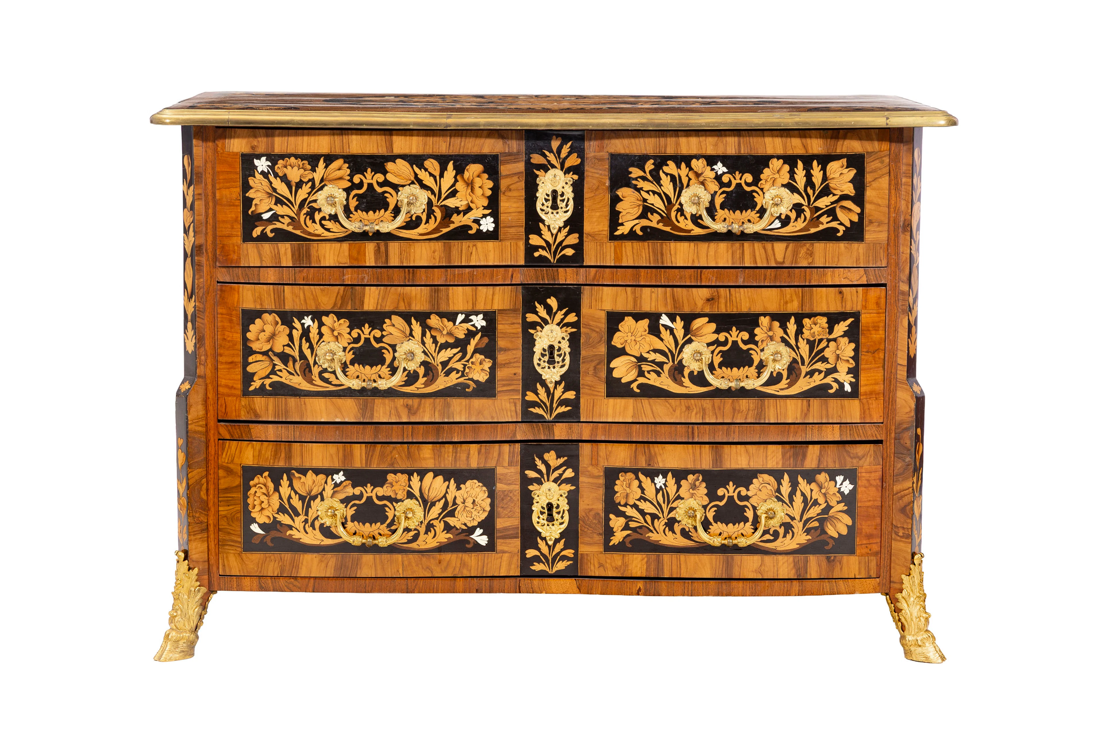Commode en partie d'époque Louis XIV, en placage de bois de rose