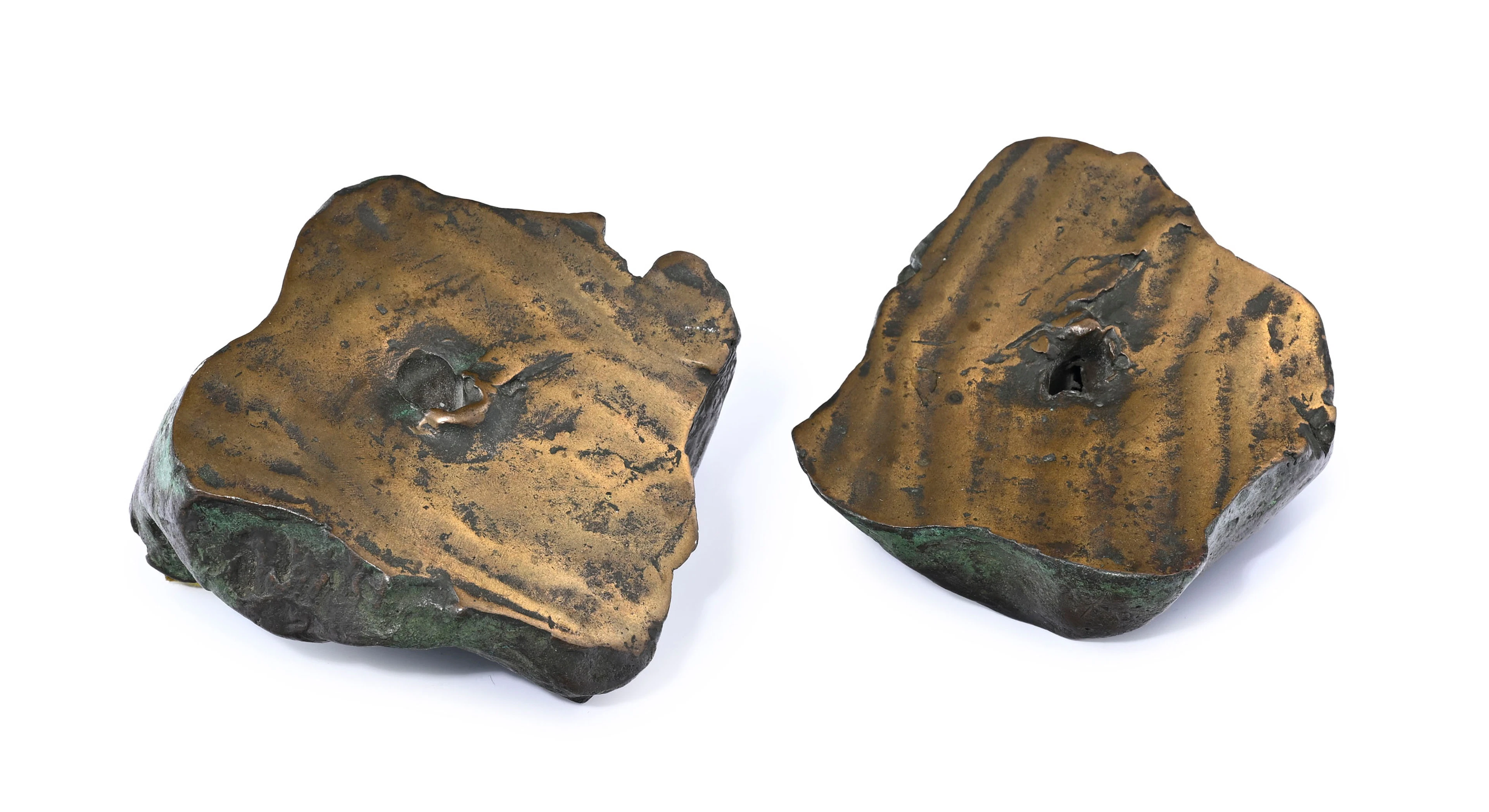 Lucio Fontana (1899-1968), "Concetto Spaziale, Natura", 1968, 2 sculptures