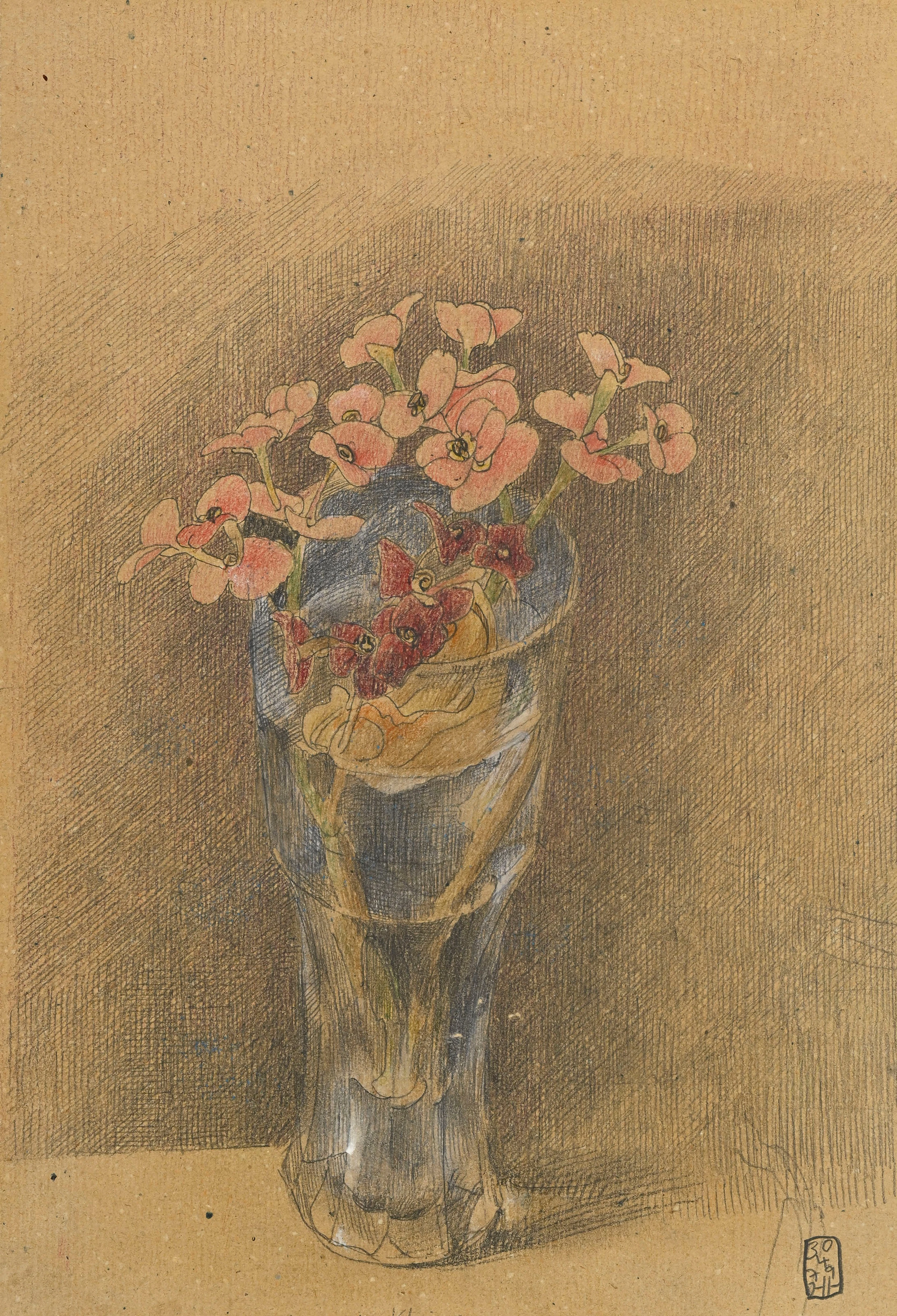 Horst Janssen (1929-1995), "Was Kleines", 1979, crayon de couleur