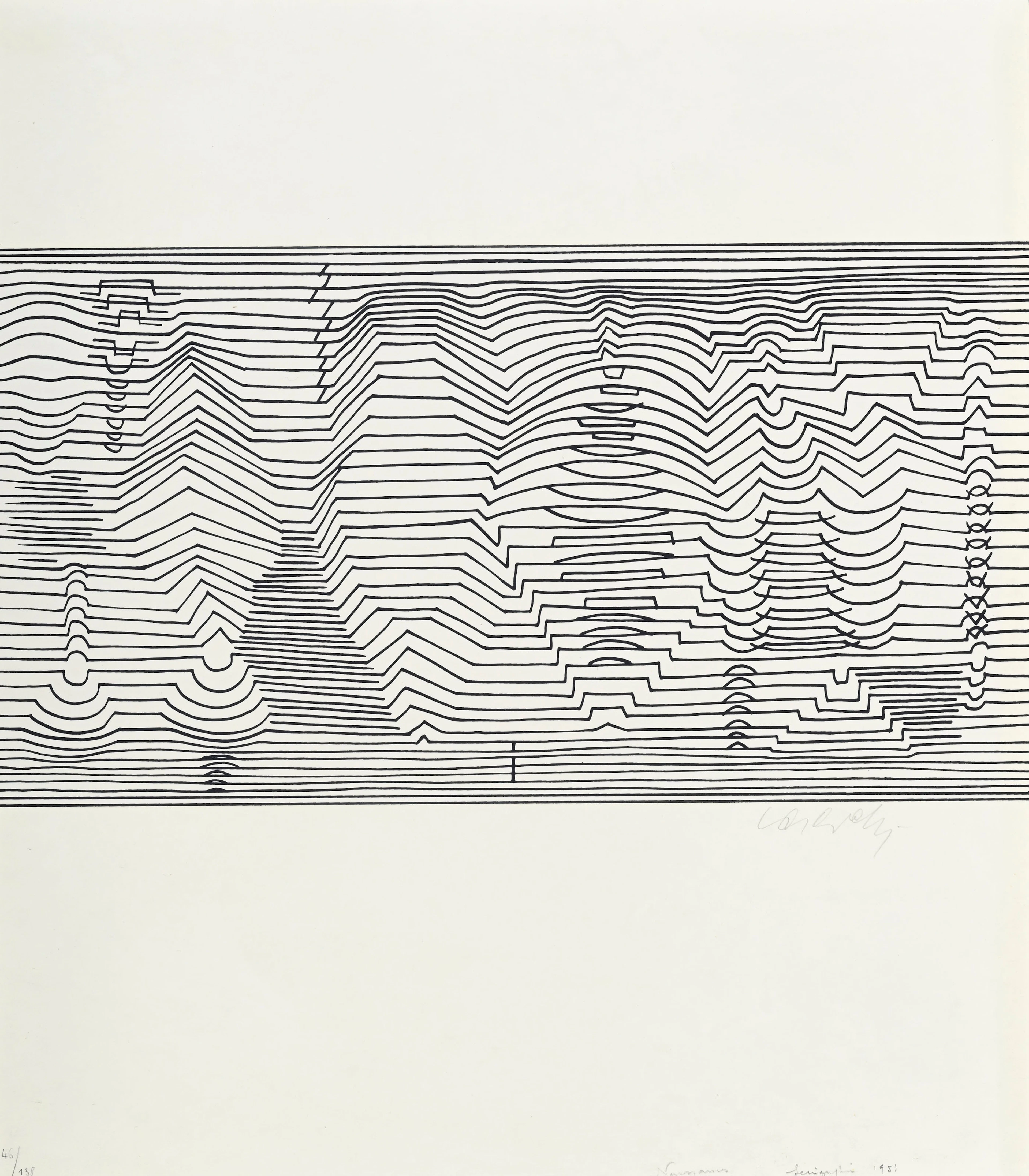 Victor Vasarely (1906-1997), "Naissance III", issu de la série "Le