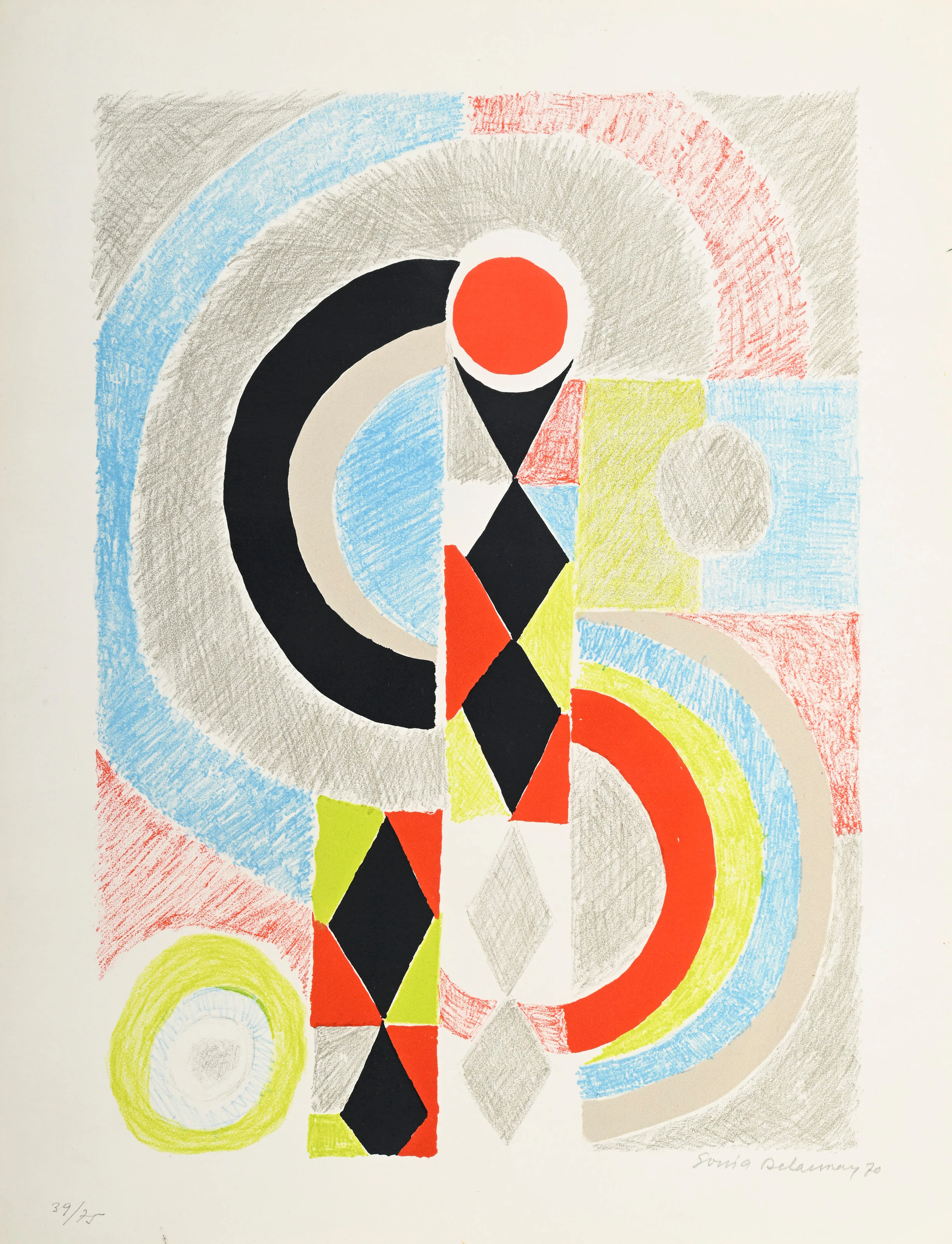 Sonia Delaunay (1885-1979),, "Totem", 1970, lithographie en couleurs