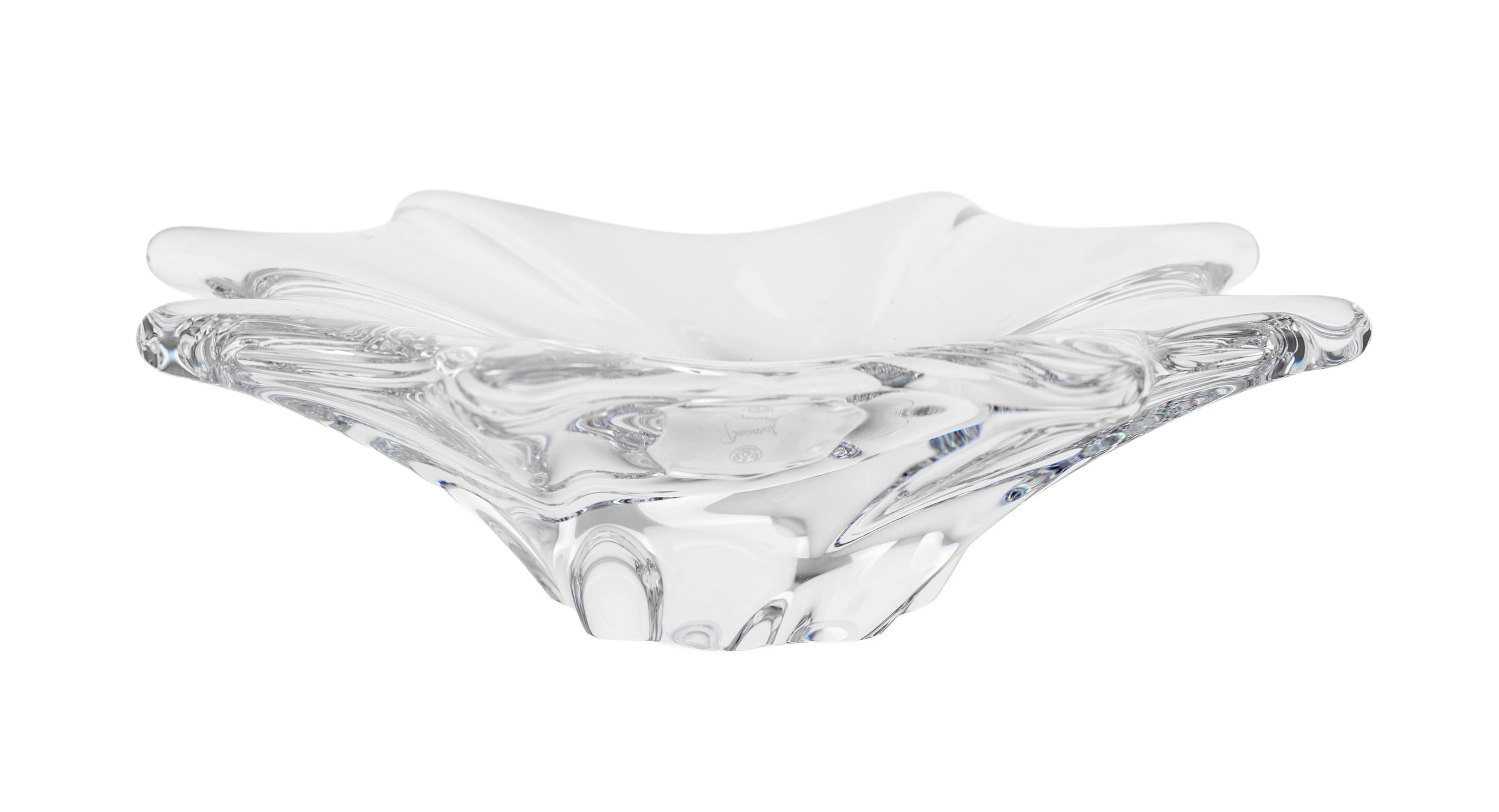 Baccarat. Vide-poche en cristal, modèle Cadix, long. 16,5 cm. Dans