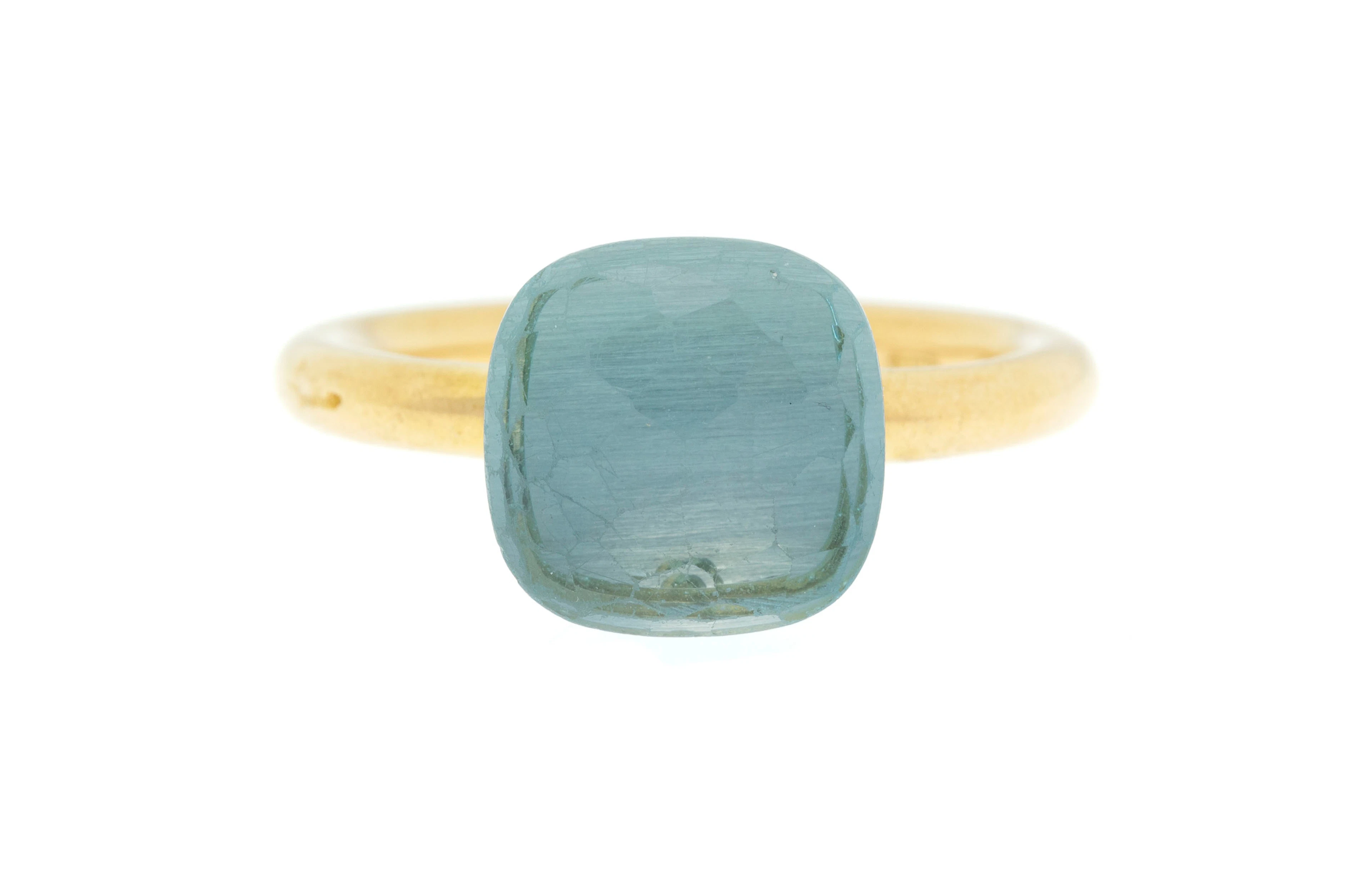 Pomellato, Nudo, bague or 750 sertie d'une topaze facettée, signée, doigt 52-12