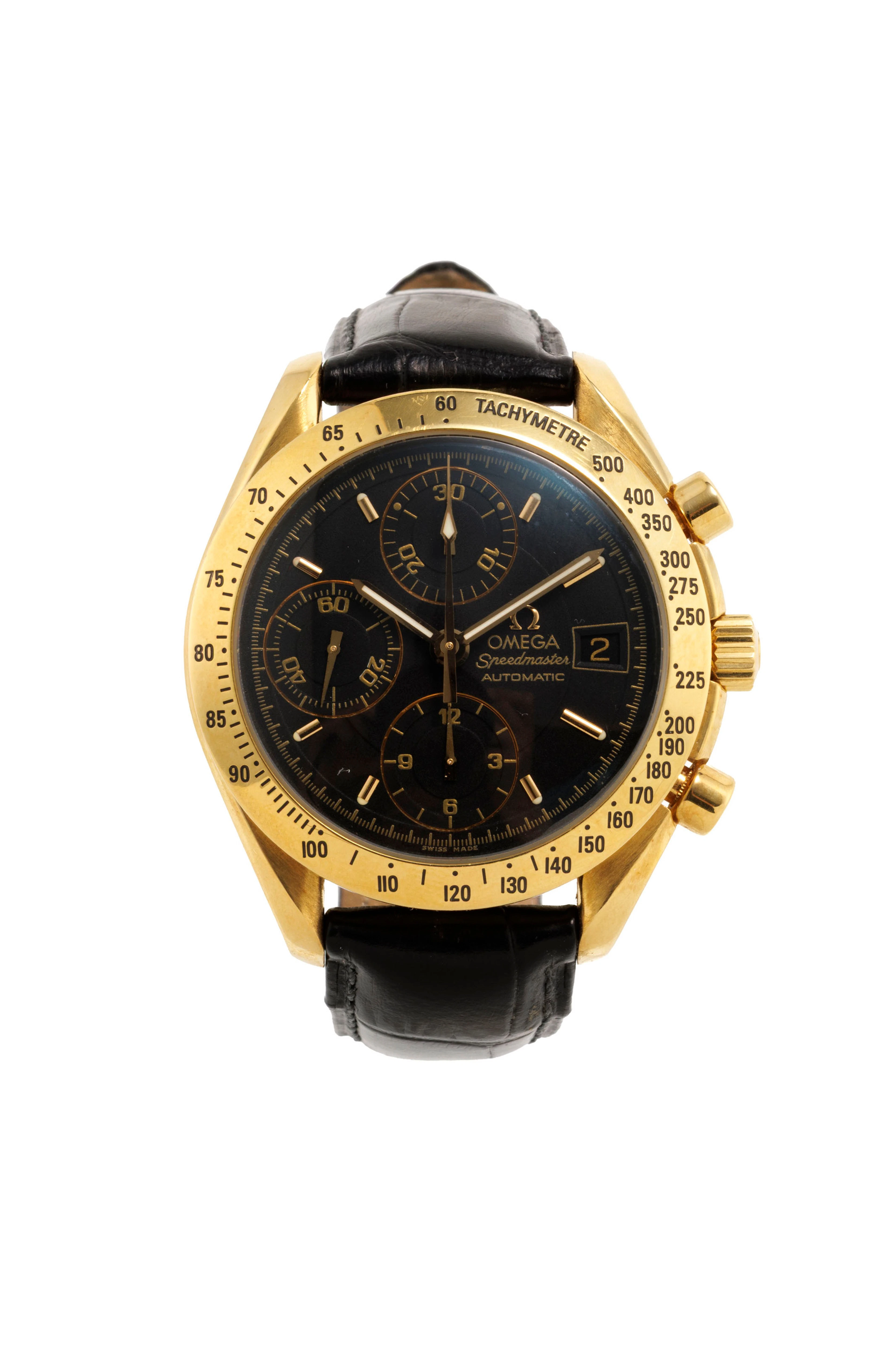 Omega, Speedmaster, réf. 175.0083, montre chronographe en or 750 Mouvement: