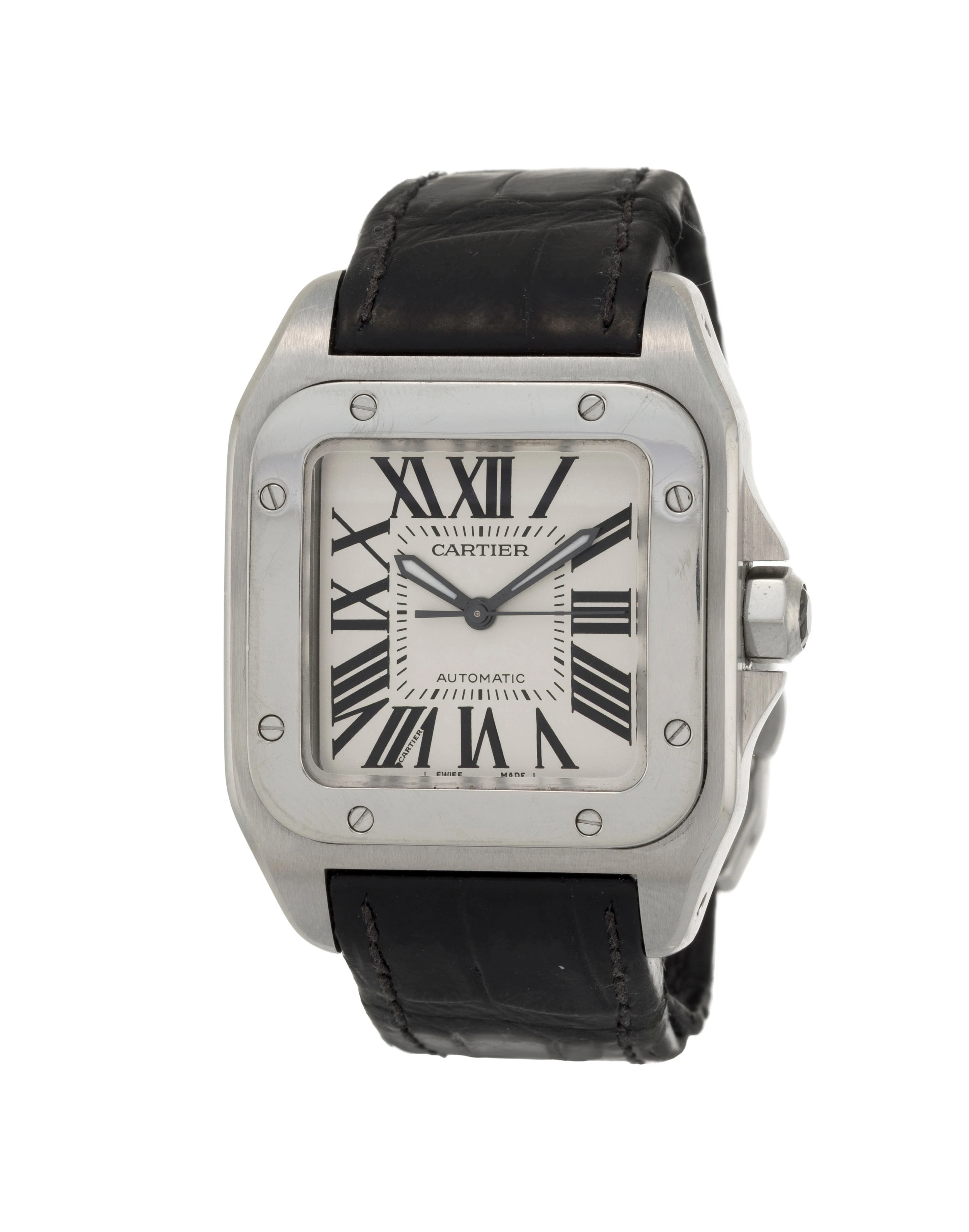 Cartier, Santos 100, réf. 2878, montre en acier Mouvement: cal. 076/ETA