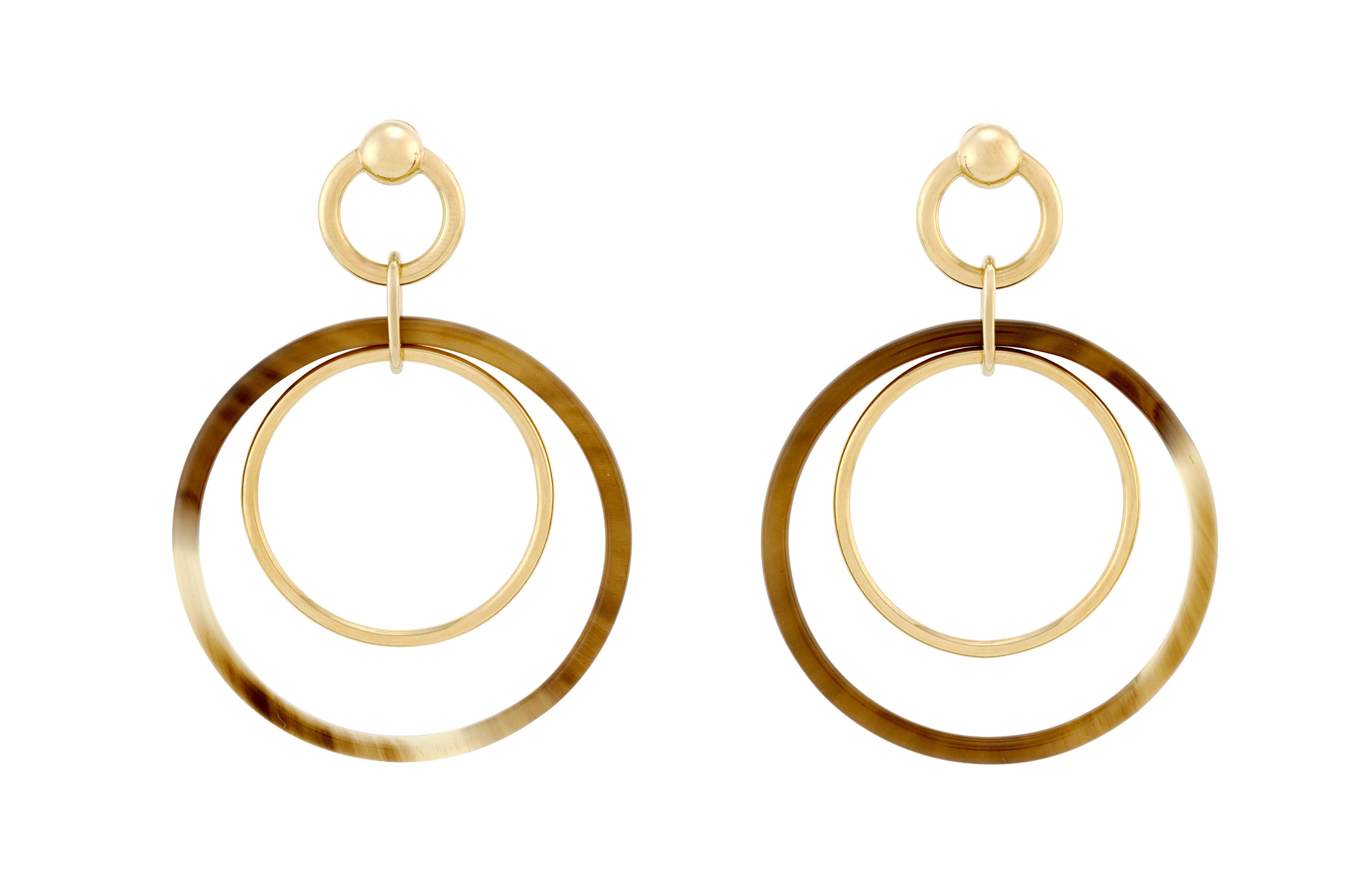 Hermès, Amulet Duo, paire de pendants d'oreilles en métal doré retenant