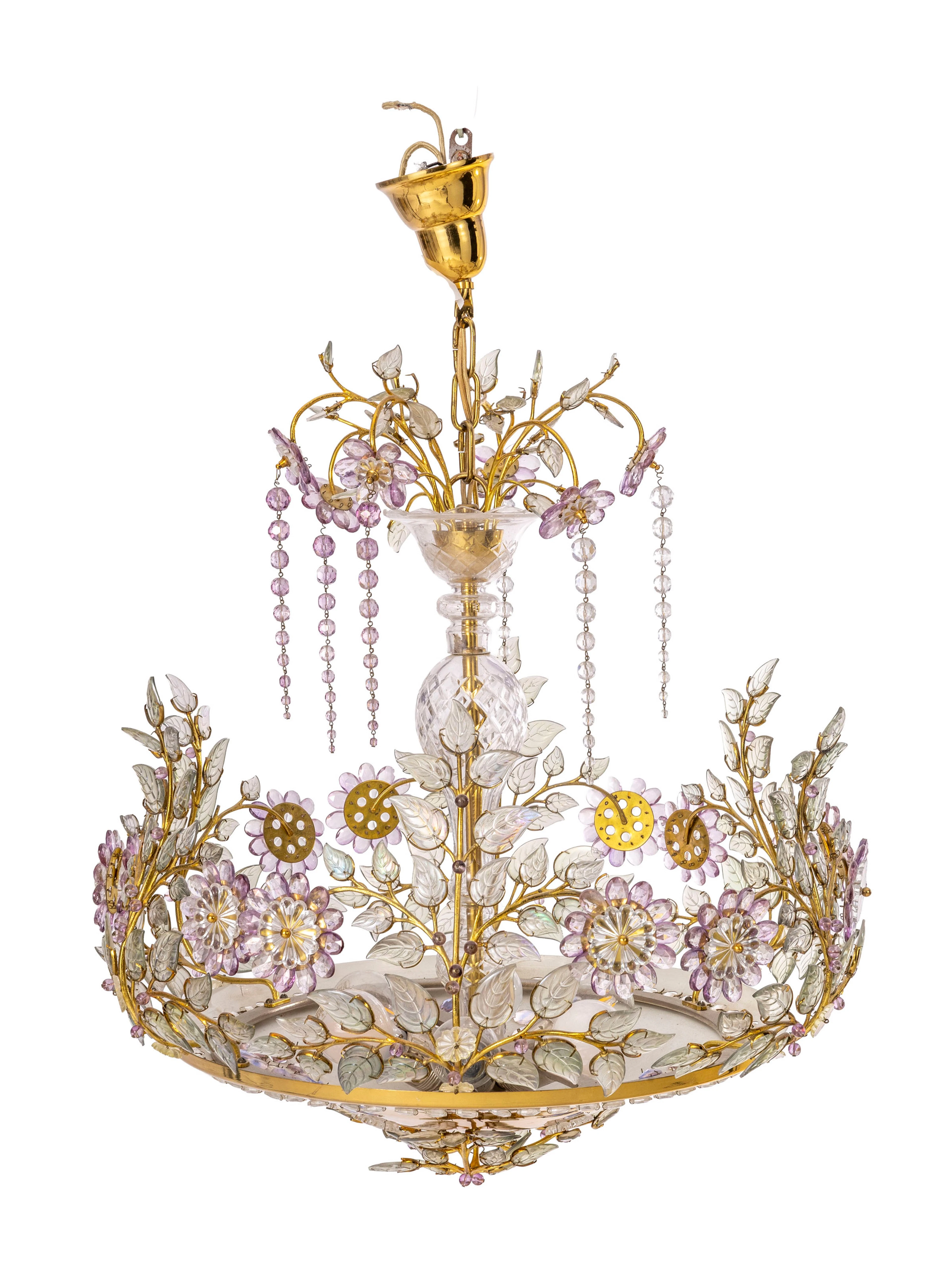 Lustre dans le goût de la maison Baguès, XXe s., structure en métal