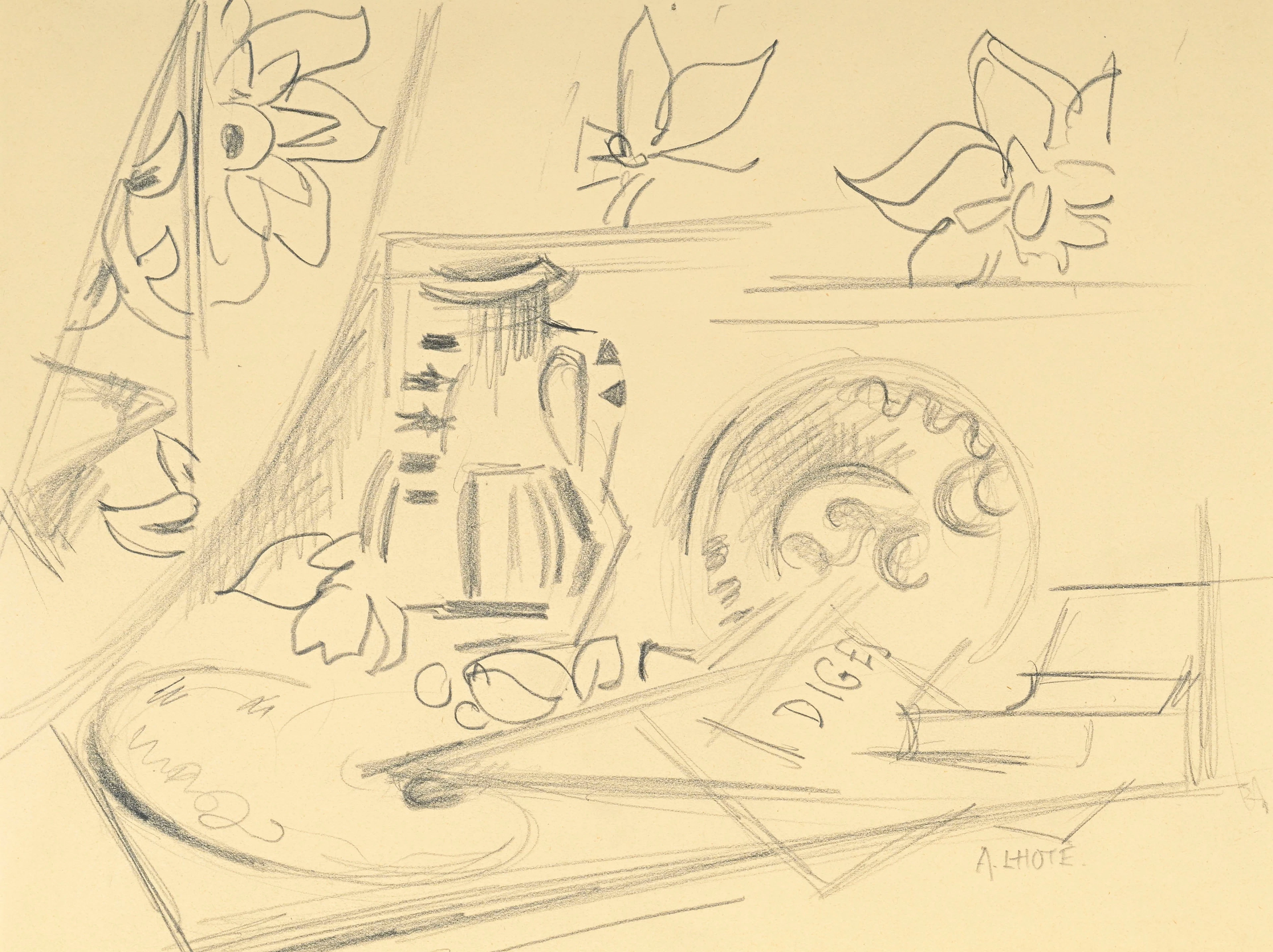 André Lhote (1885-1962), Etude de nature morte, crayon sur papier