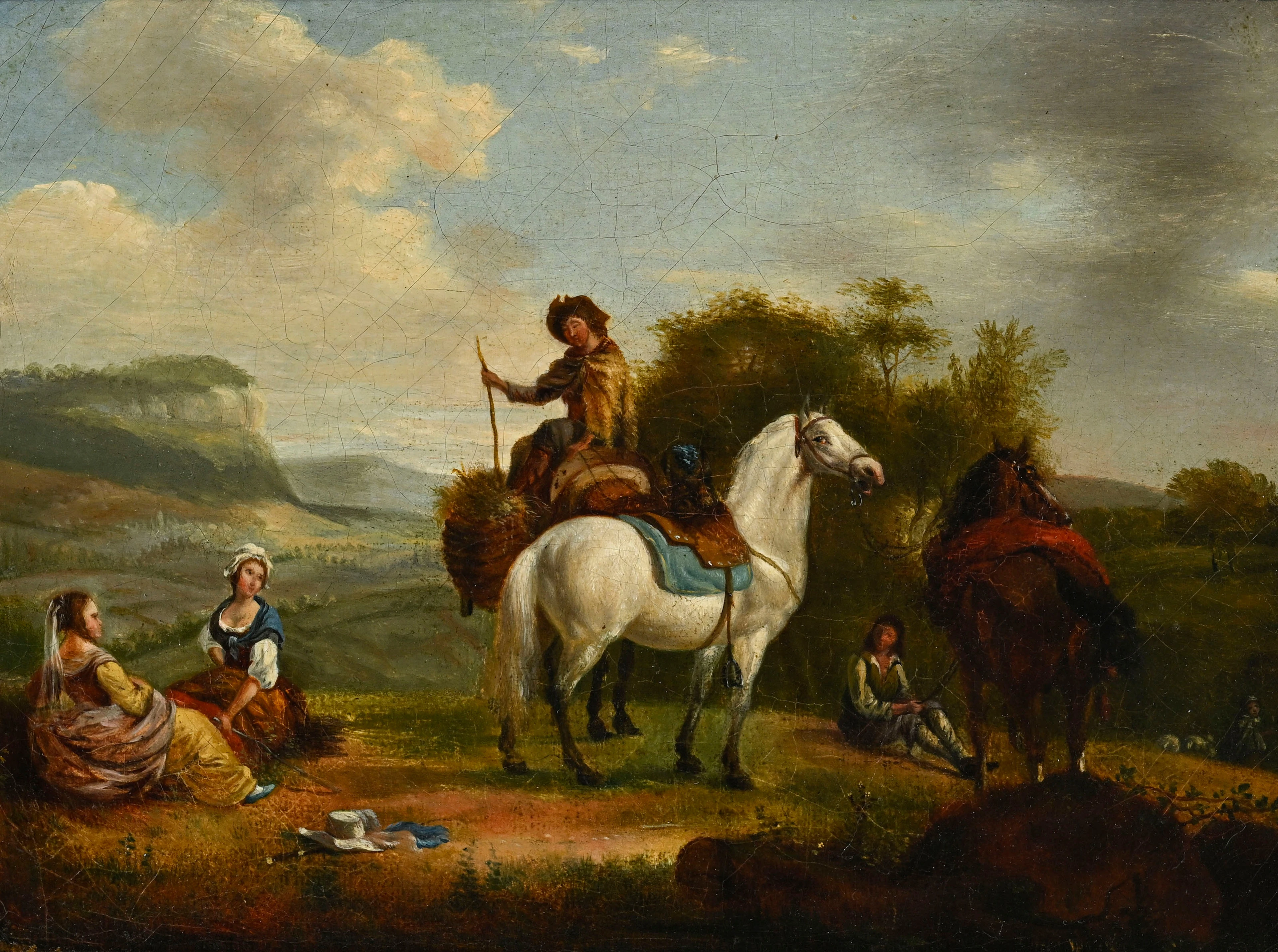 Philips Wouwerman (1619-1668), suiveur de, Paysans à cheval, XIXe