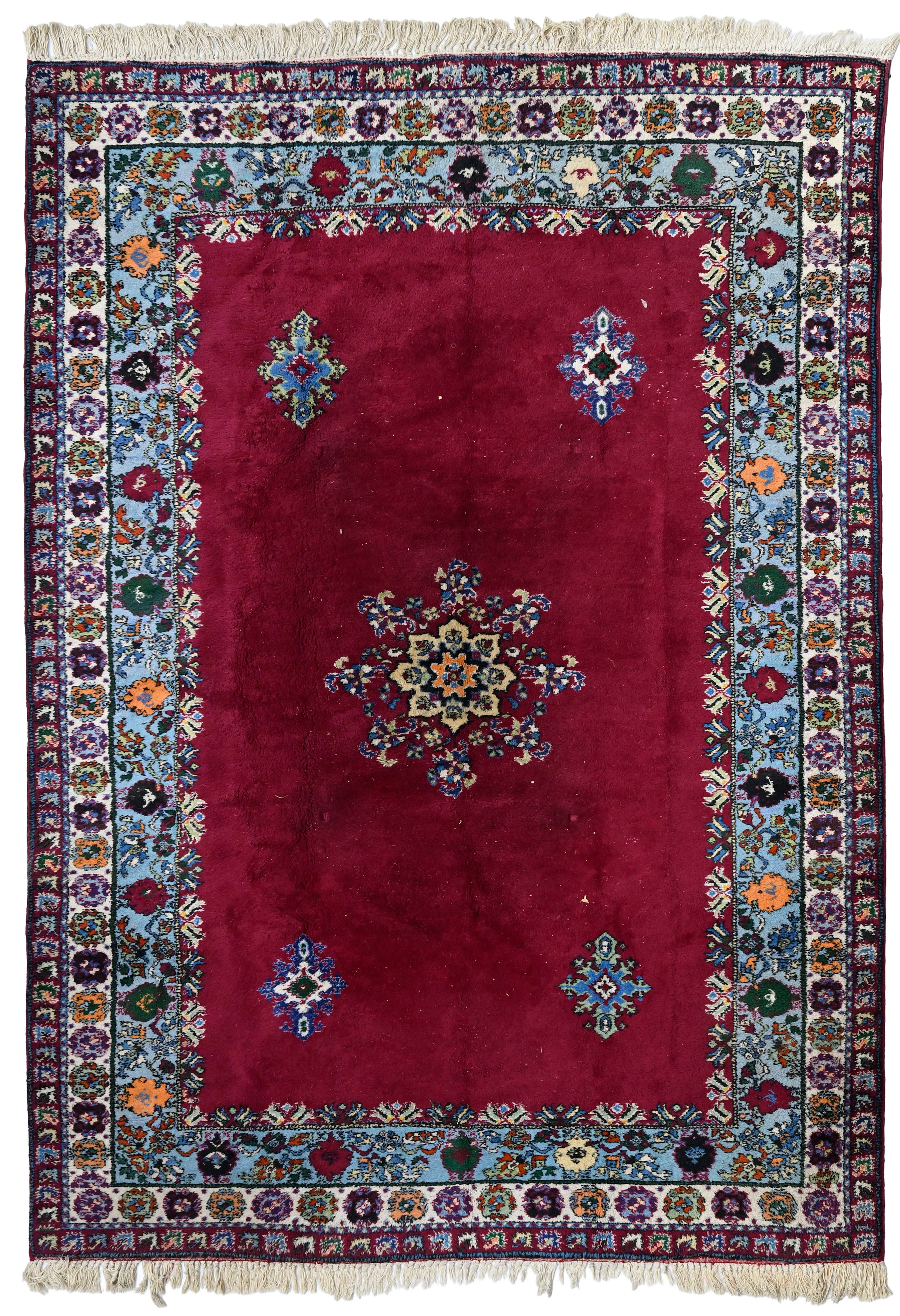Tapis, Maroc, 2ème moitié du XXe s., à médaillon central jaune sur