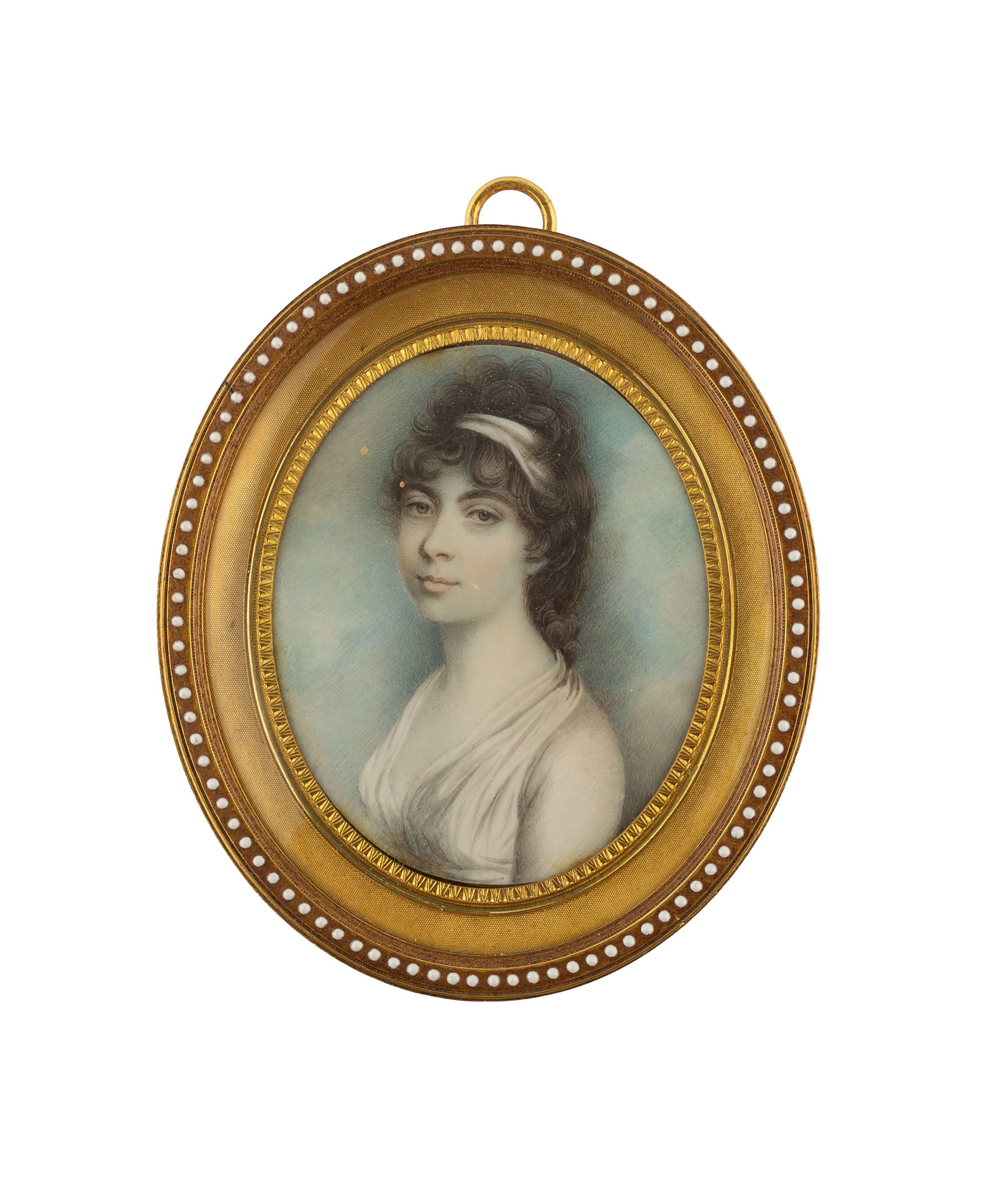 Andrew Plimer (1763-1837), attr. à, Dame à la robe blanche, portrait