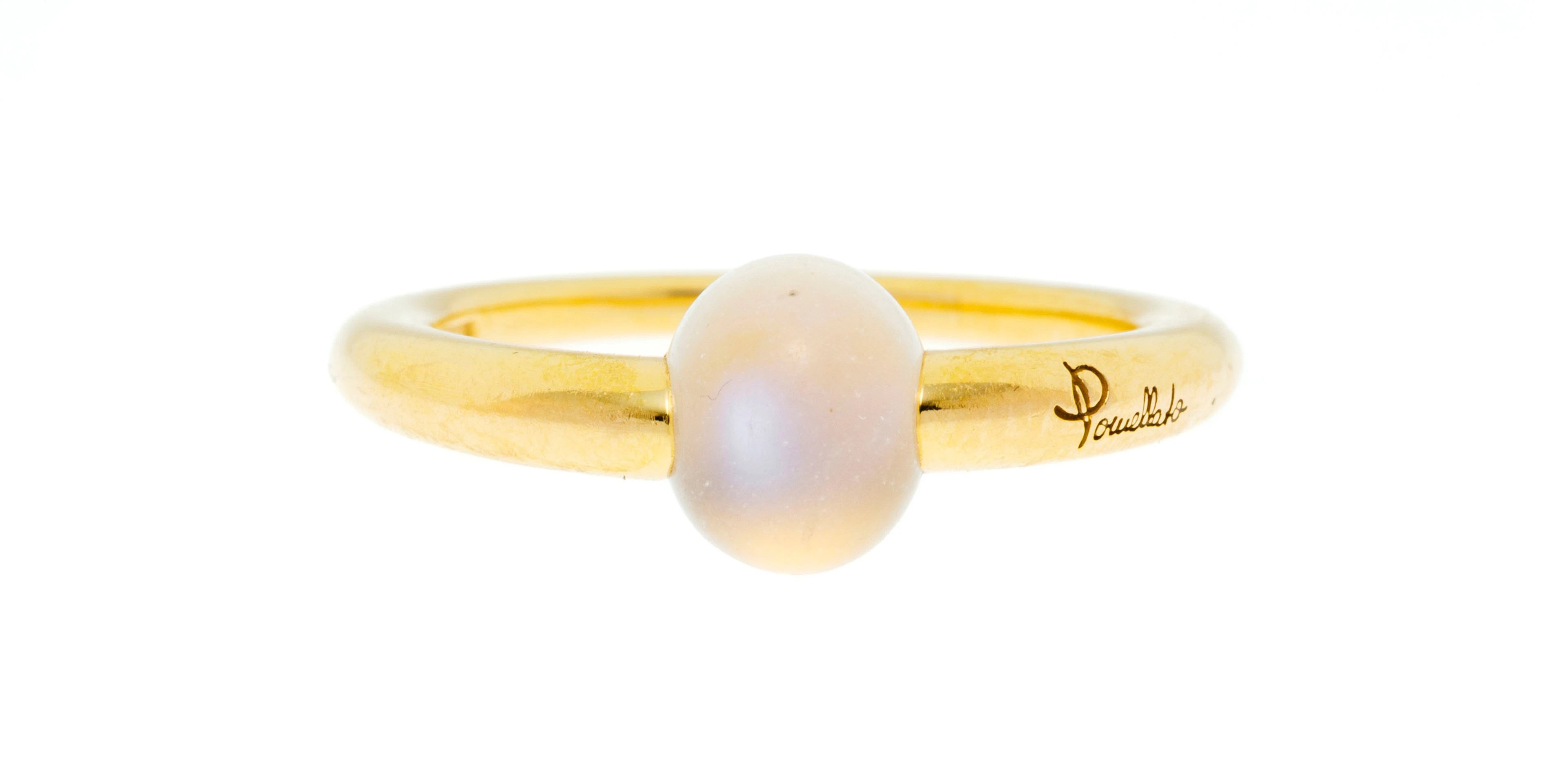 Pomelatto, M'ama non M'ama, bague en or rose 750 sertie d'un cabochon