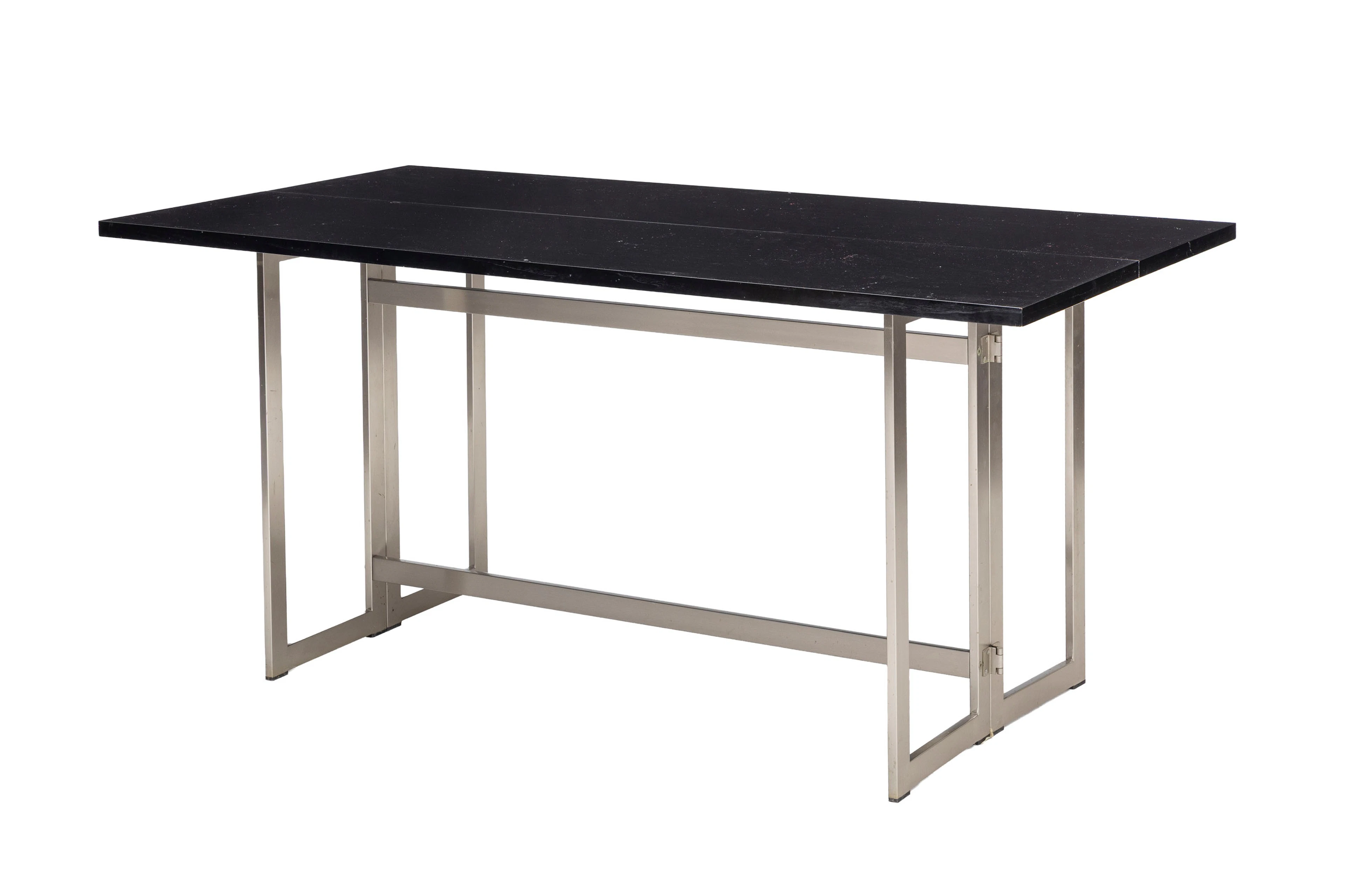 Console formant table, Italie, circa 1970, à structure en métal brossé